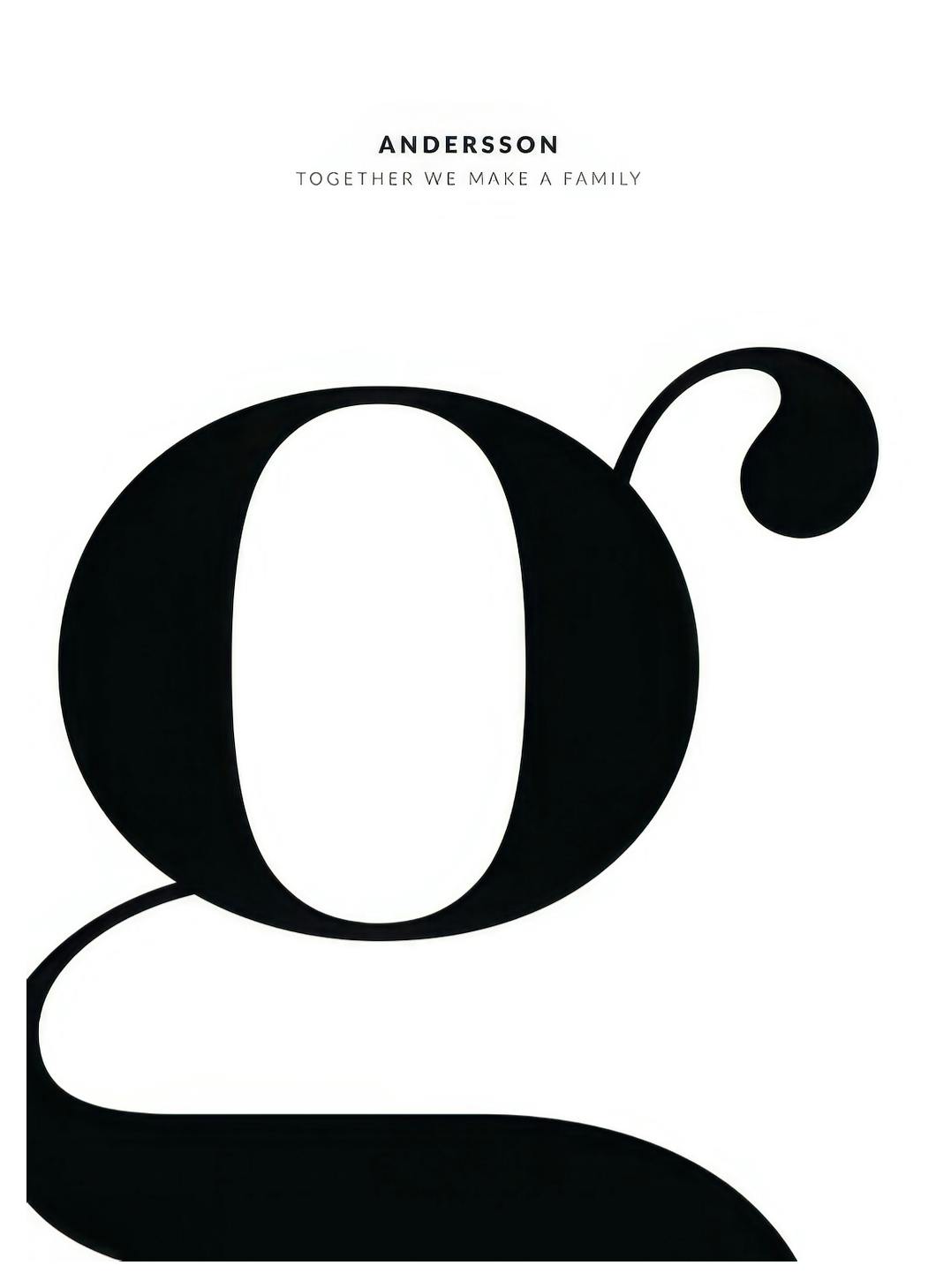Kirjain G, persoonallinen juliste (50x70 cm) - Poster Store