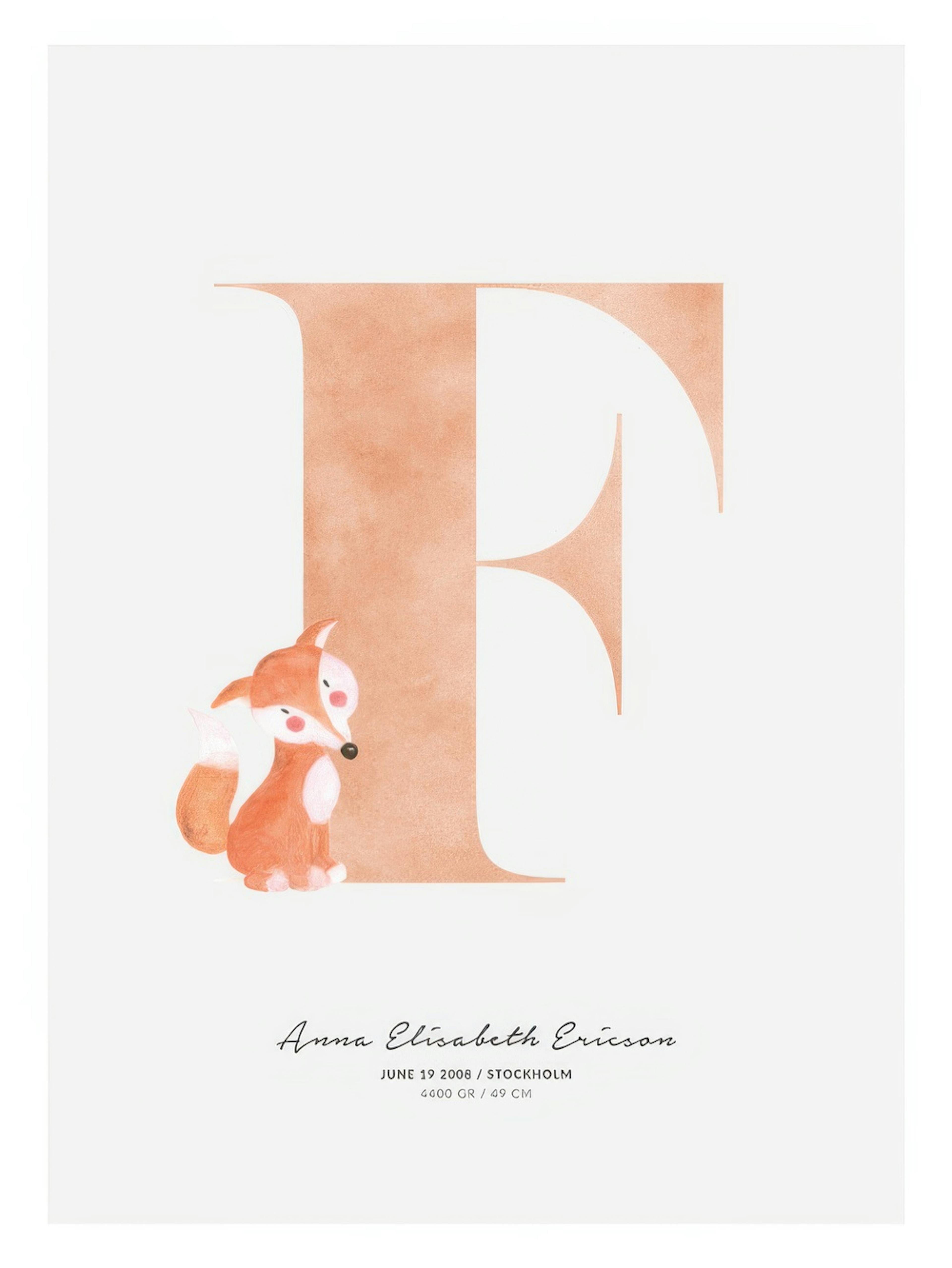 Kinderletter F persoonlijke poster thumbnail