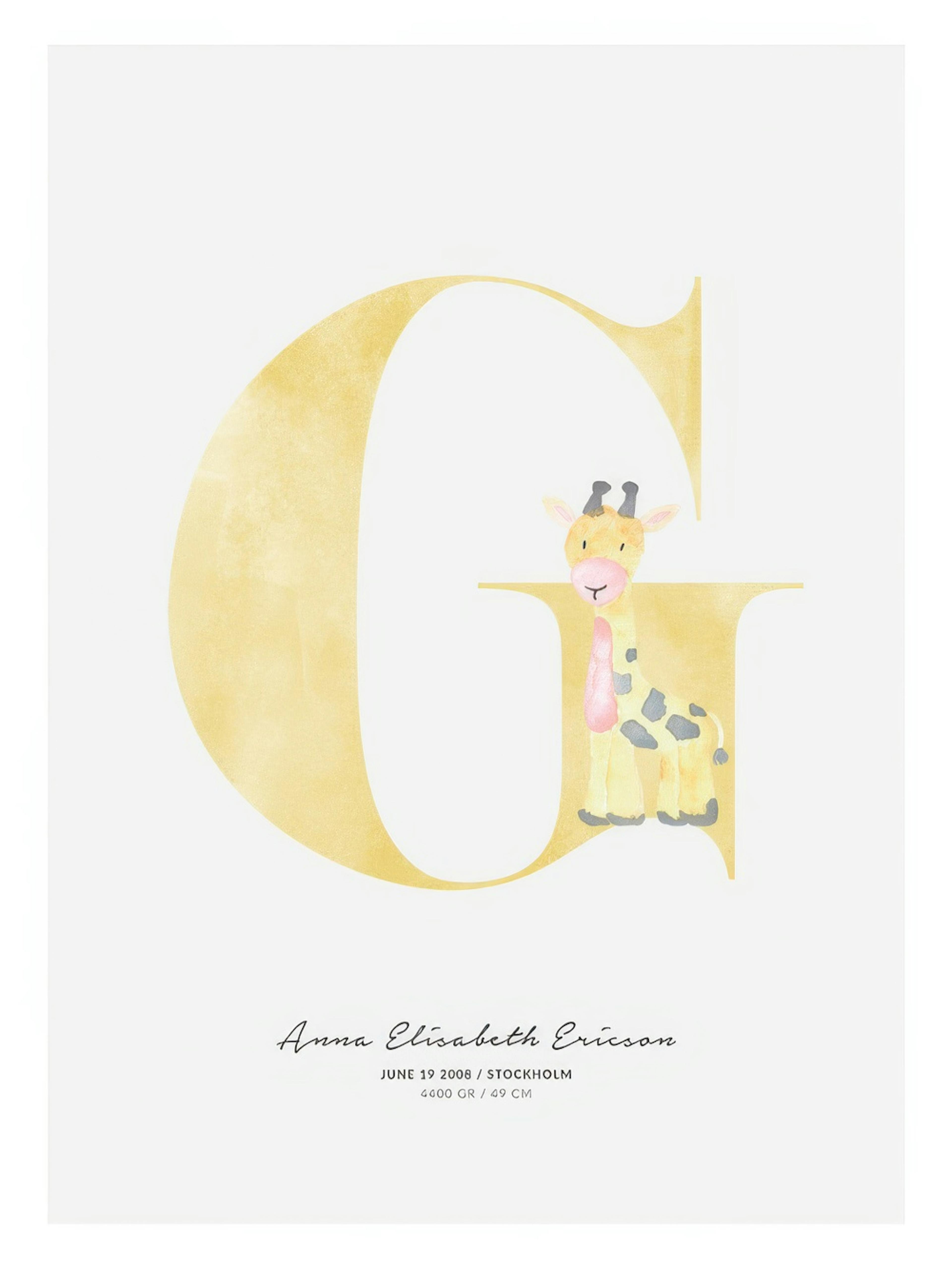 Lettre Enfant G Poster Personnalisé thumbnail
