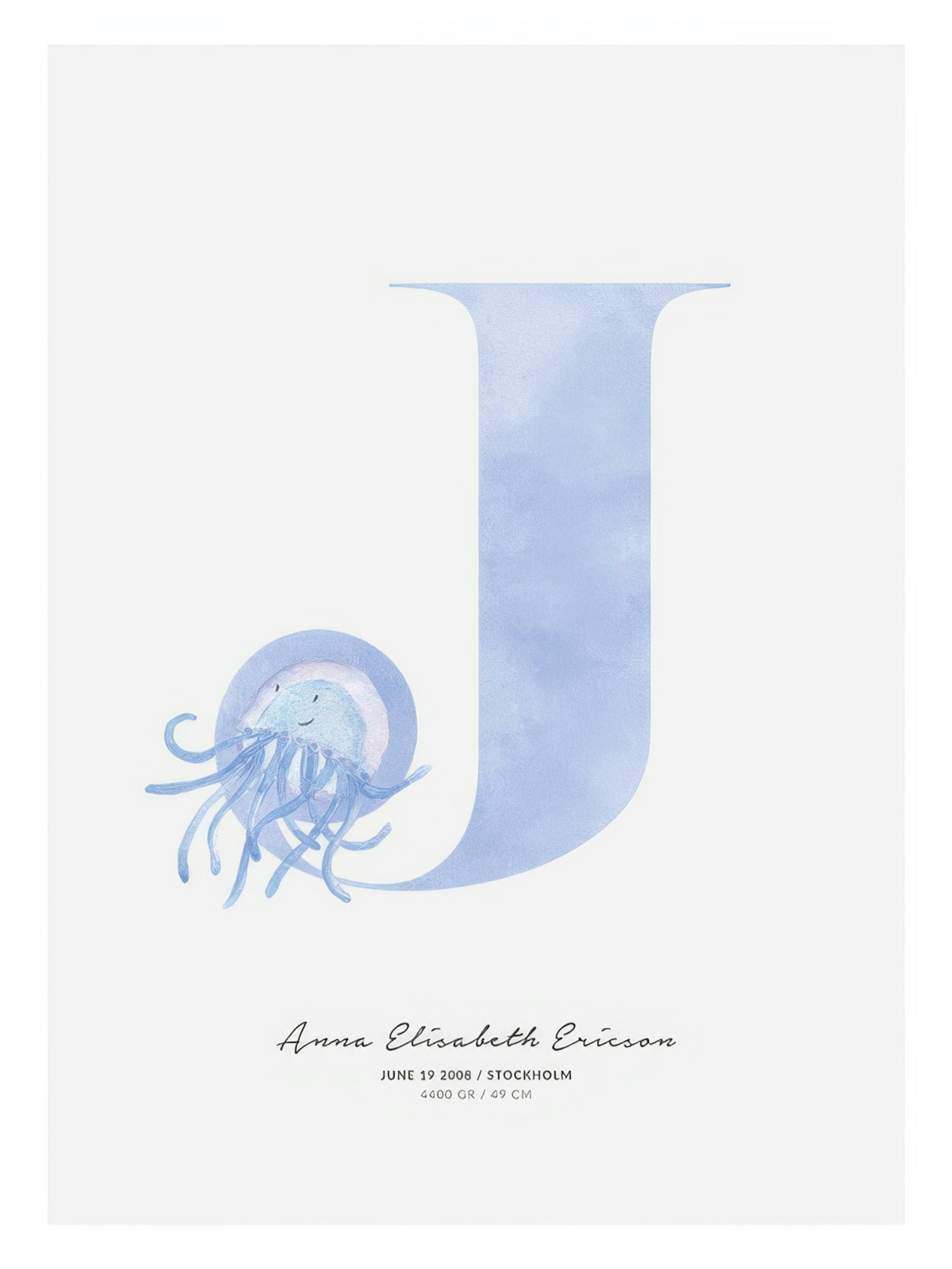 Lettre Enfant J Poster Personnalisé thumbnail