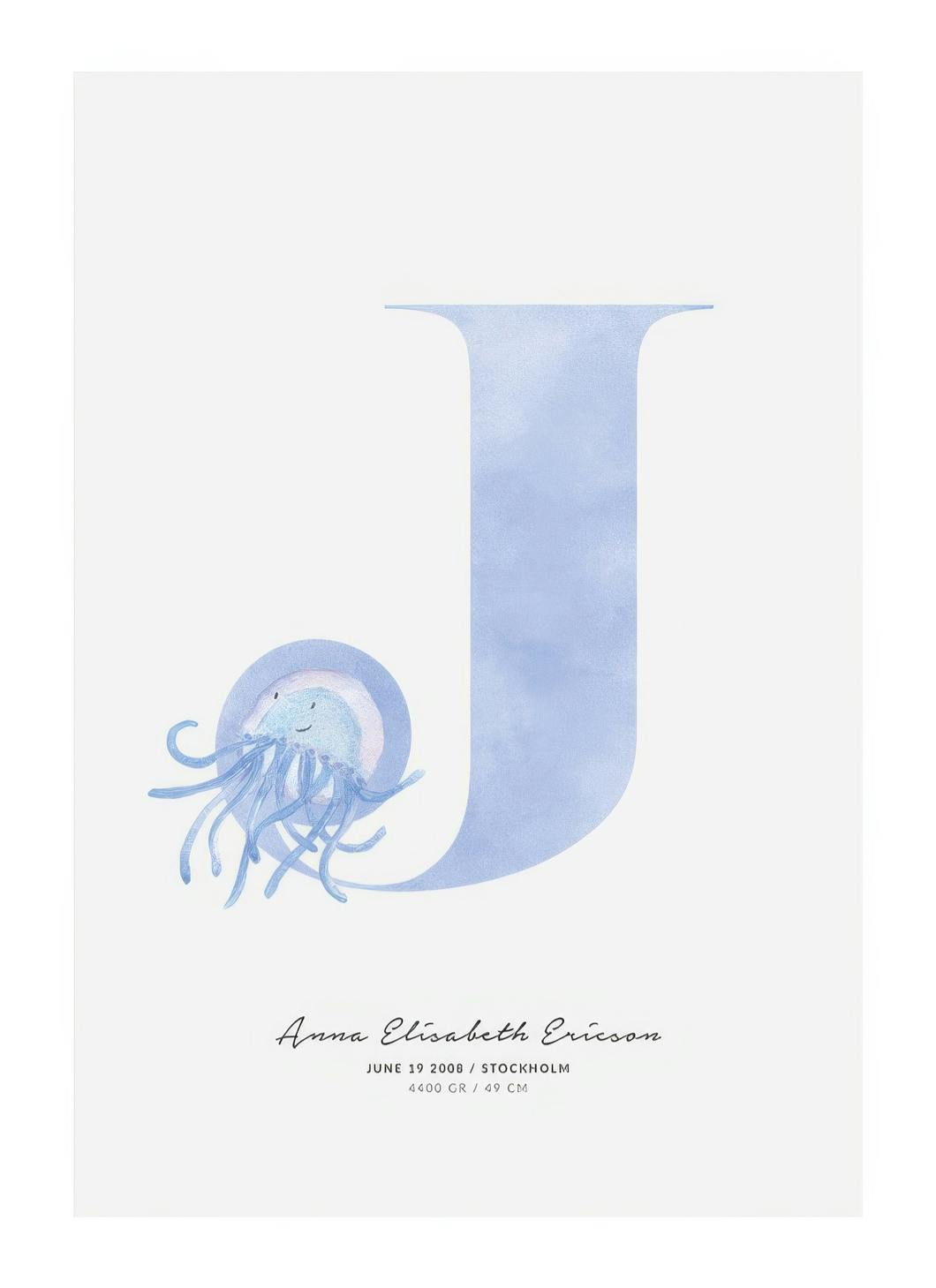 Kids Letter J Personal Poster (30x40 cm) - Poster Store