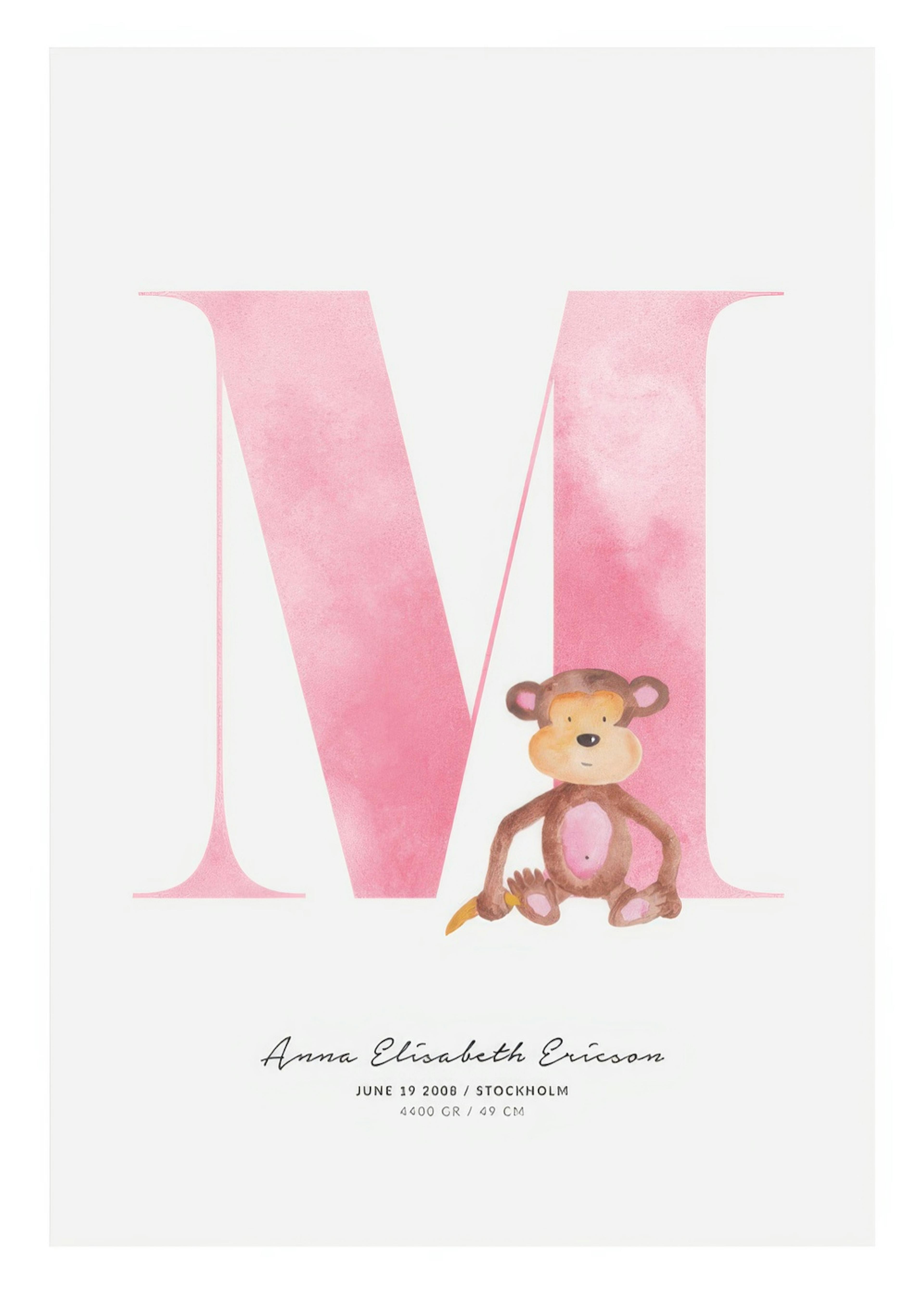 Letra M infantil póster personal 0