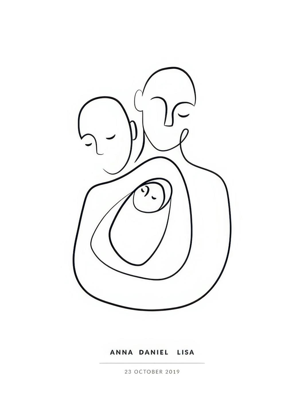 Notre Famille Poster Personnalisé (50x70 cm) - Poster Store