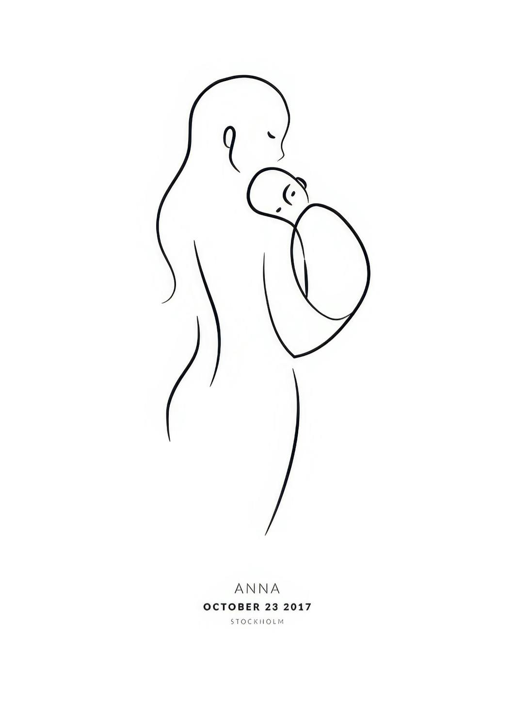 Barnets fødselsdag personlig plakat (50x70 cm) - Poster Store