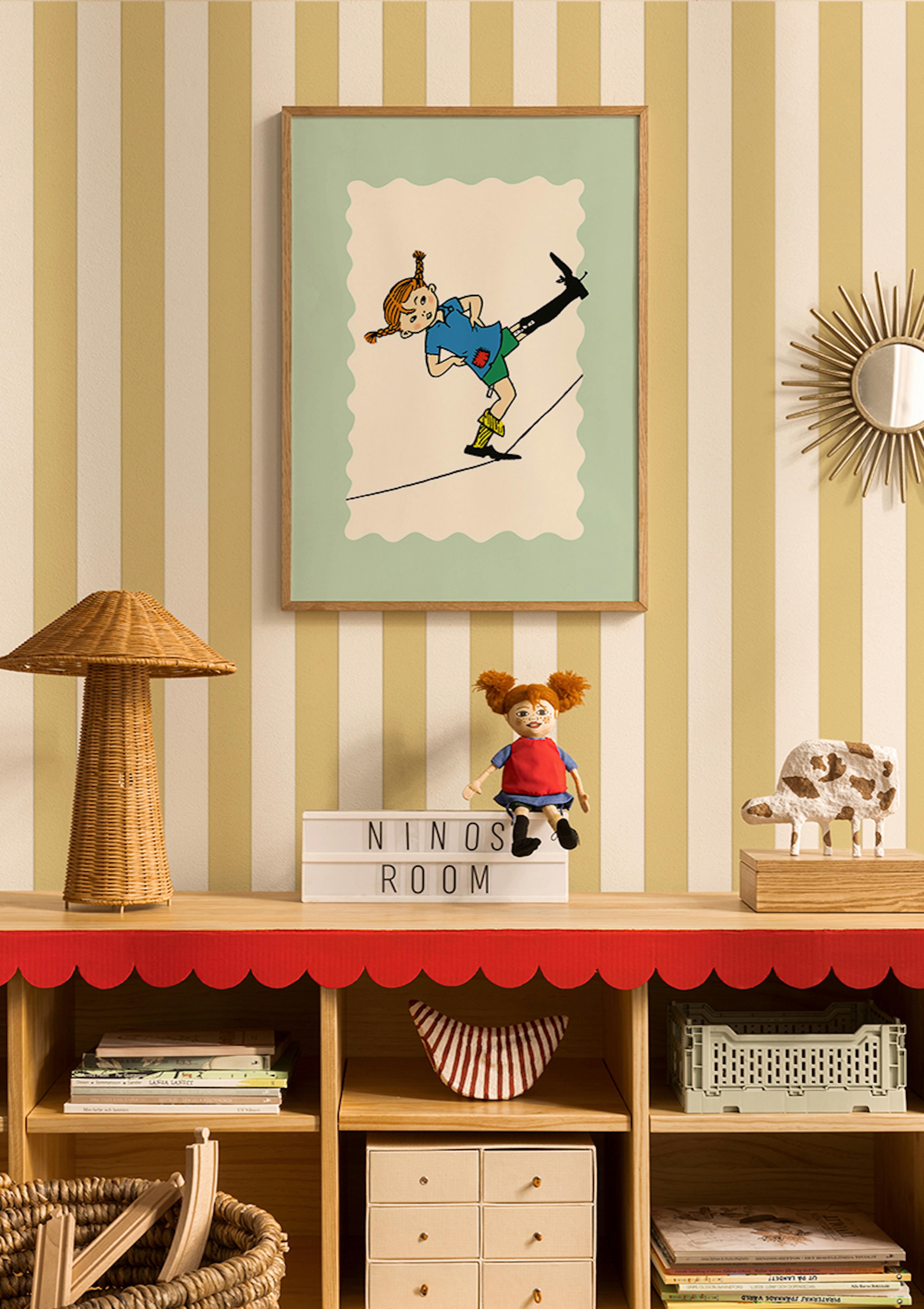 Pippi Langstrømpe Balanserende Plakat thumbnail