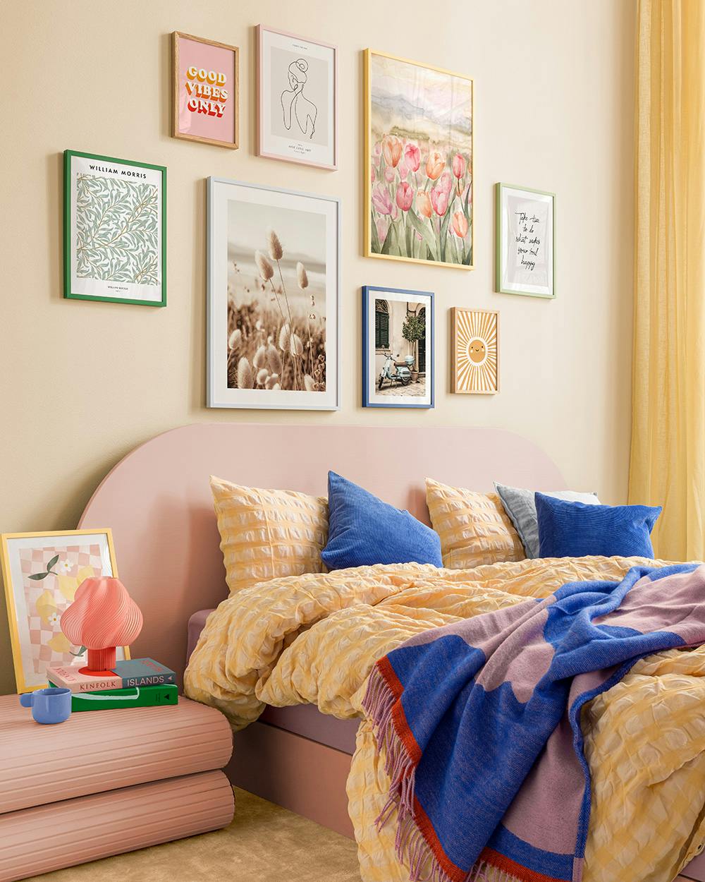 Colorful vibes gallery wall