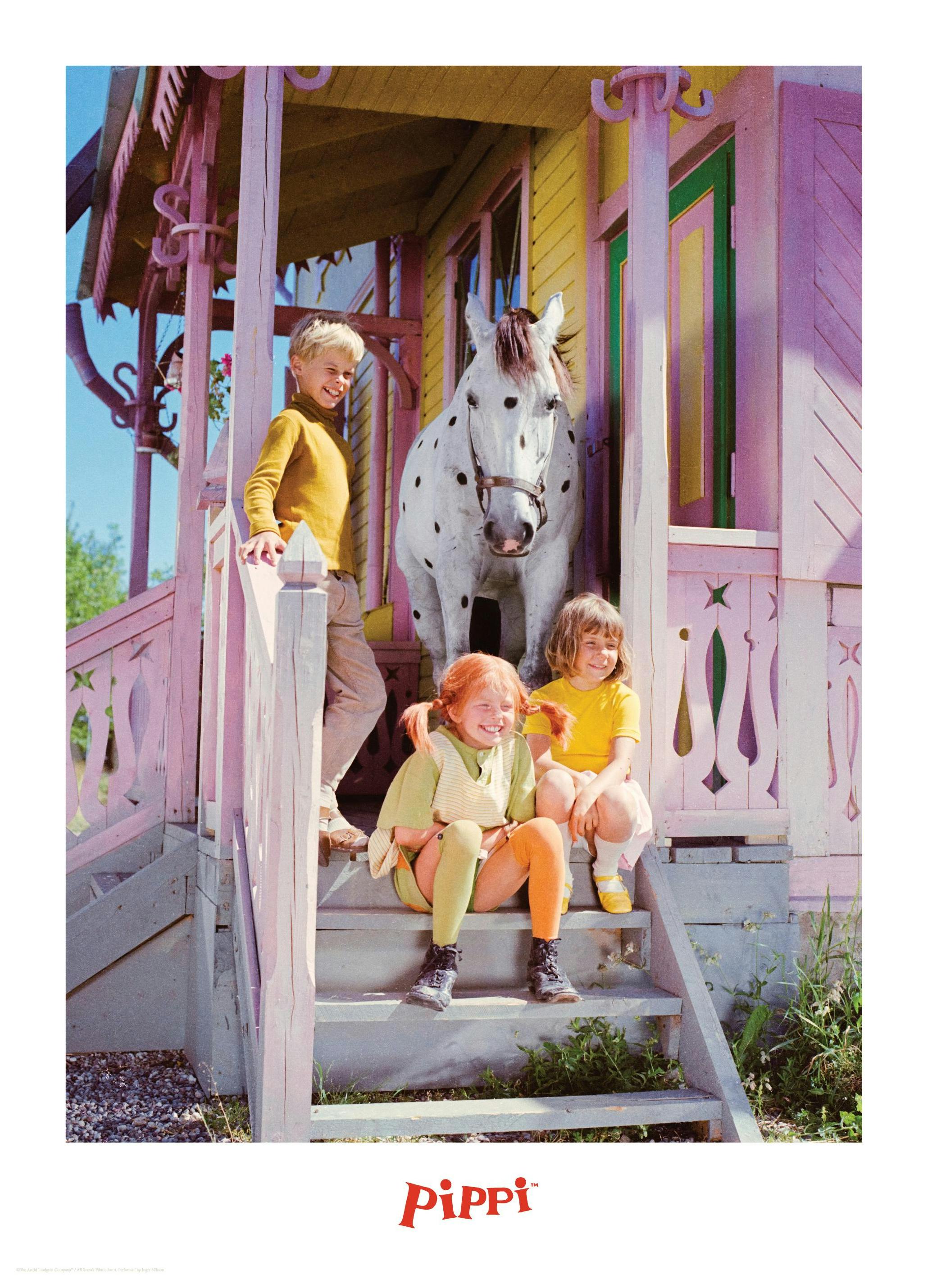 Pippi Langstrømpe og Vennene Hennes Plakat (50x70 cm) - Poster Store