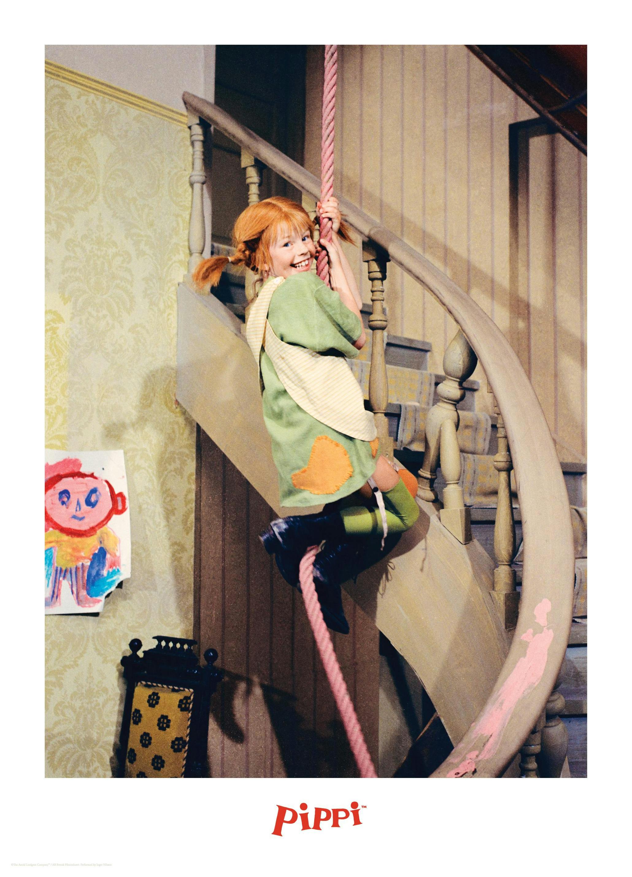 Pippi Långstrump Klättrar Poster (21x30 cm) - Poster Store