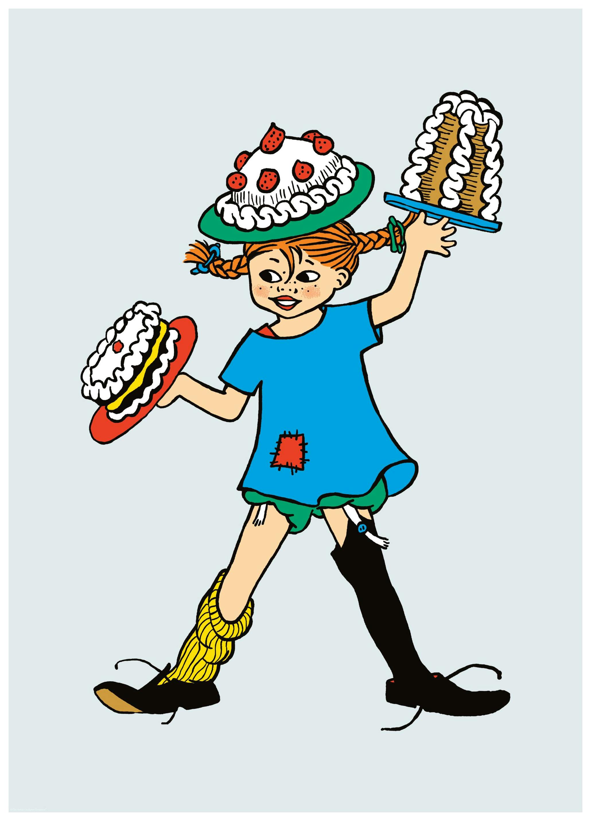 Pippi Långstrump firar Poster (50x70 cm) - Poster Store