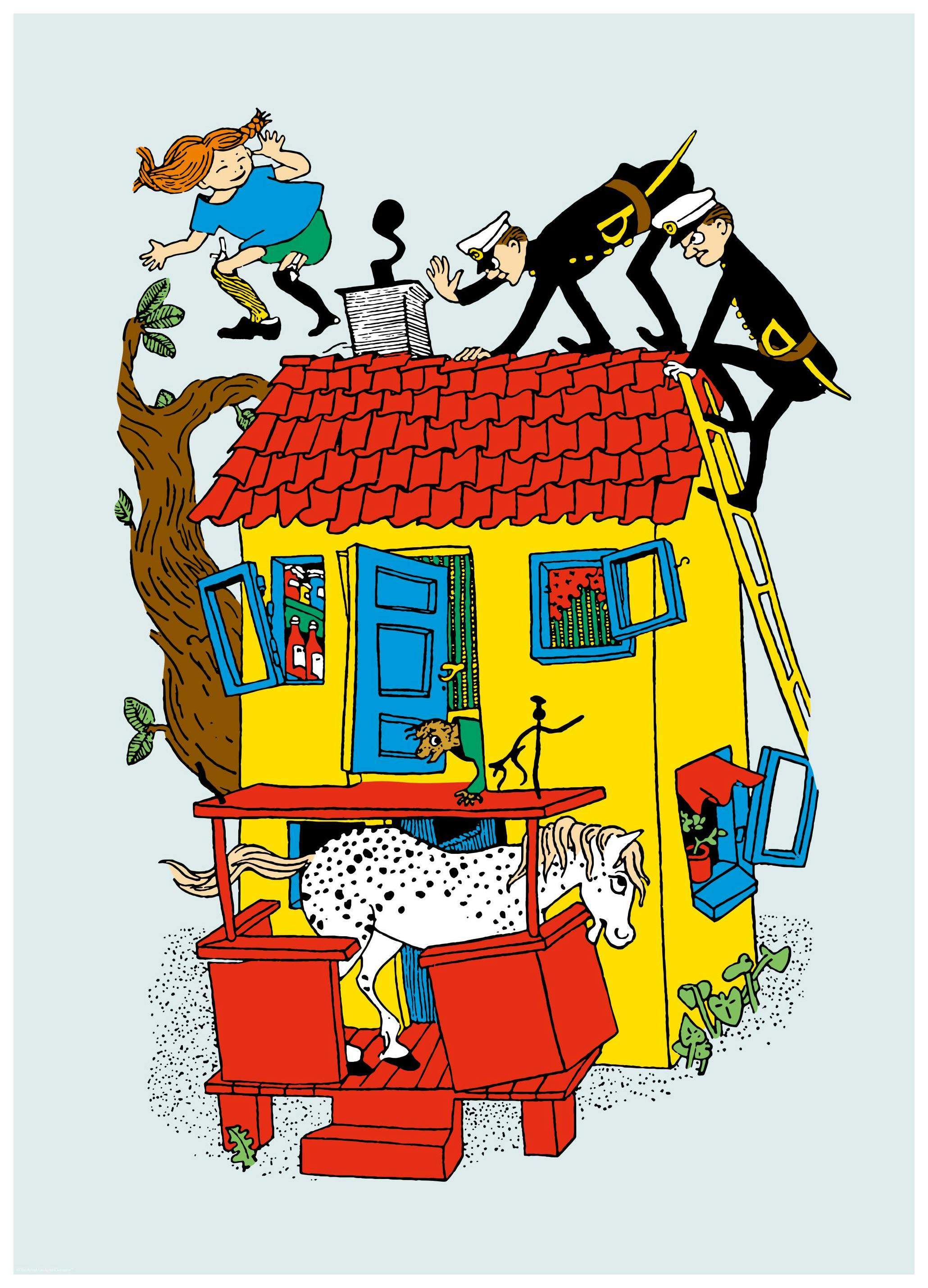 Fifi Brindacier et les Policiers Poster (50x70 cm) - Poster Store