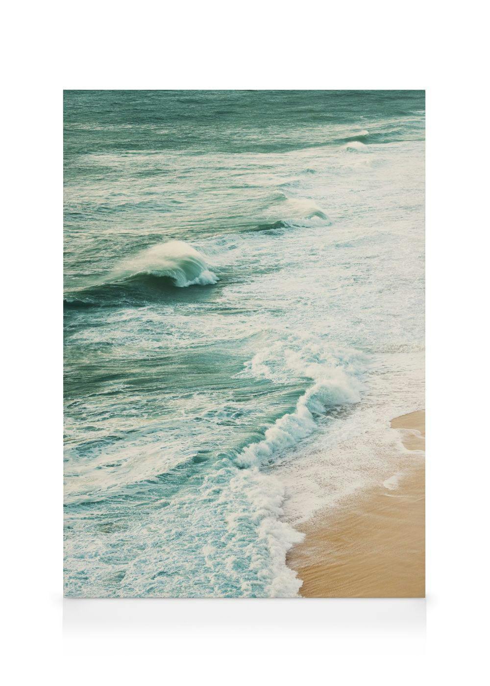 Oceaangolf Canvas (70x100 cm - Fotolijst Zwart) - Poster Store