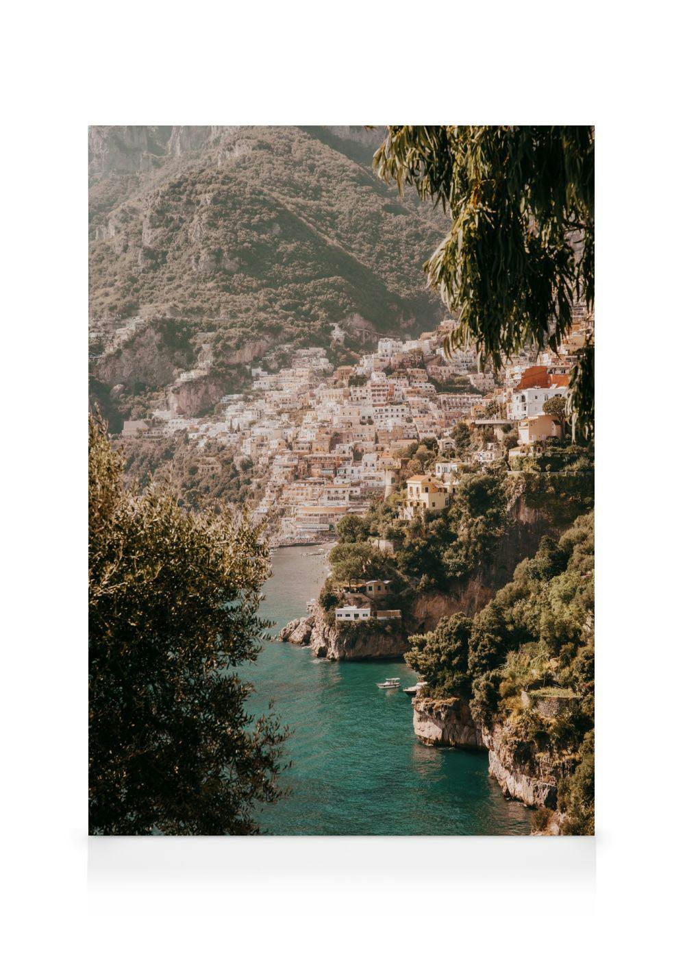 Panorama Positano Obraz na płótnie (70x100 cm - Czarna ramka) - Poster Store