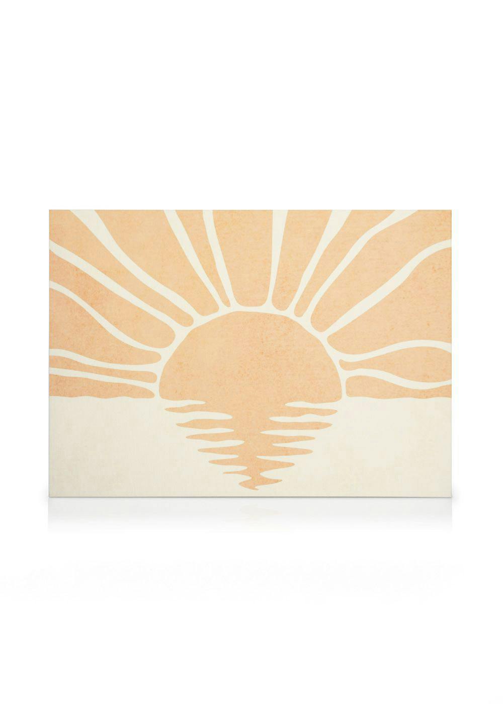 Perzikkleurige Zonsondergang Canvas (50x70 cm - Fotokaders Eiken) - Poster Store