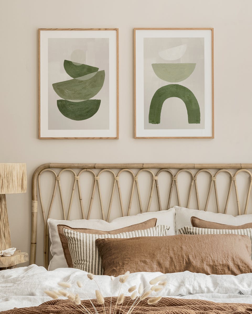 Green Graphic Duo Posterset (30x40 cm) - Poster Store