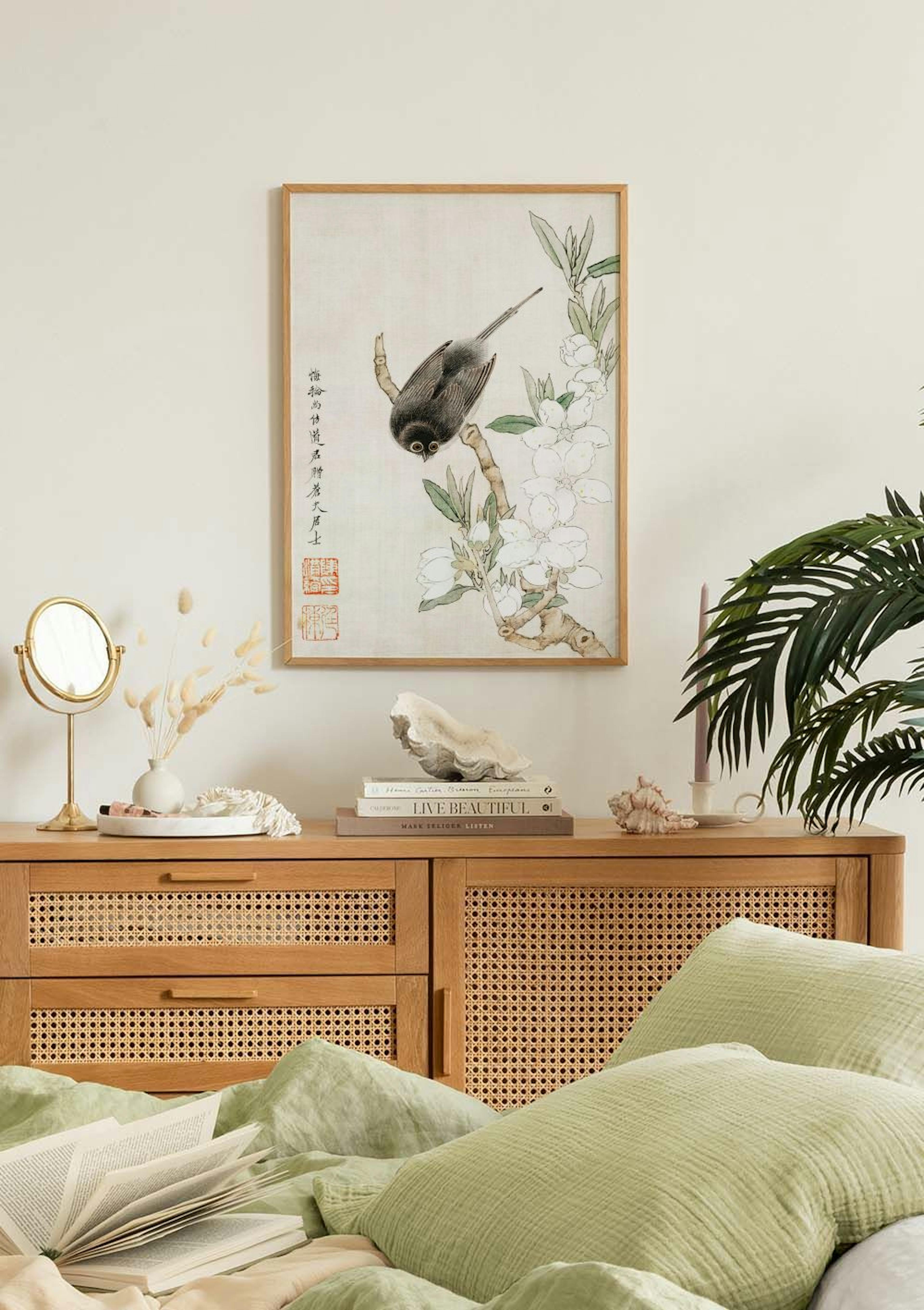 Chen Hongshou - Vogel auf Zweig Poster thumbnail