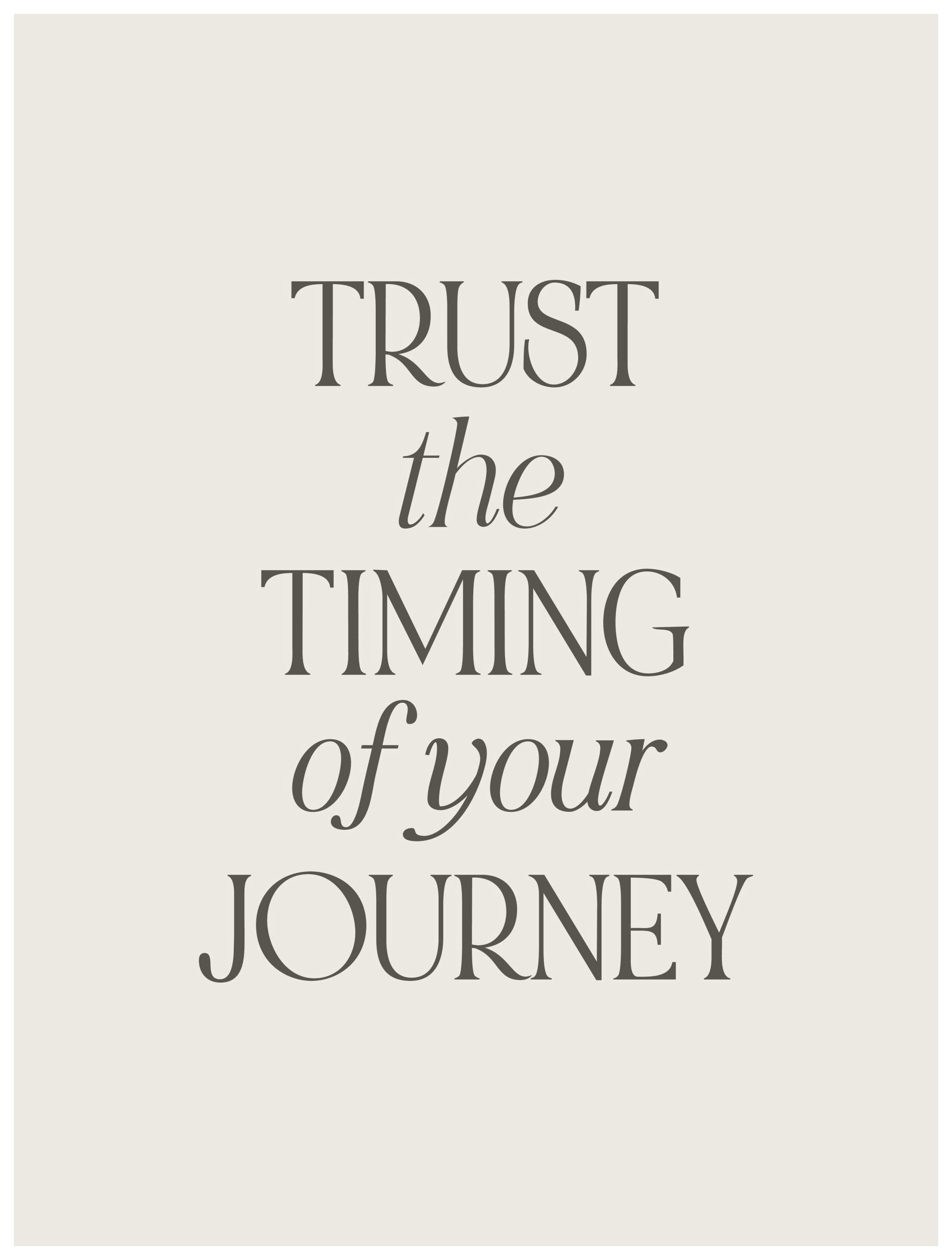 Trust the Timing Poster (13x18 cm) - Poster Store