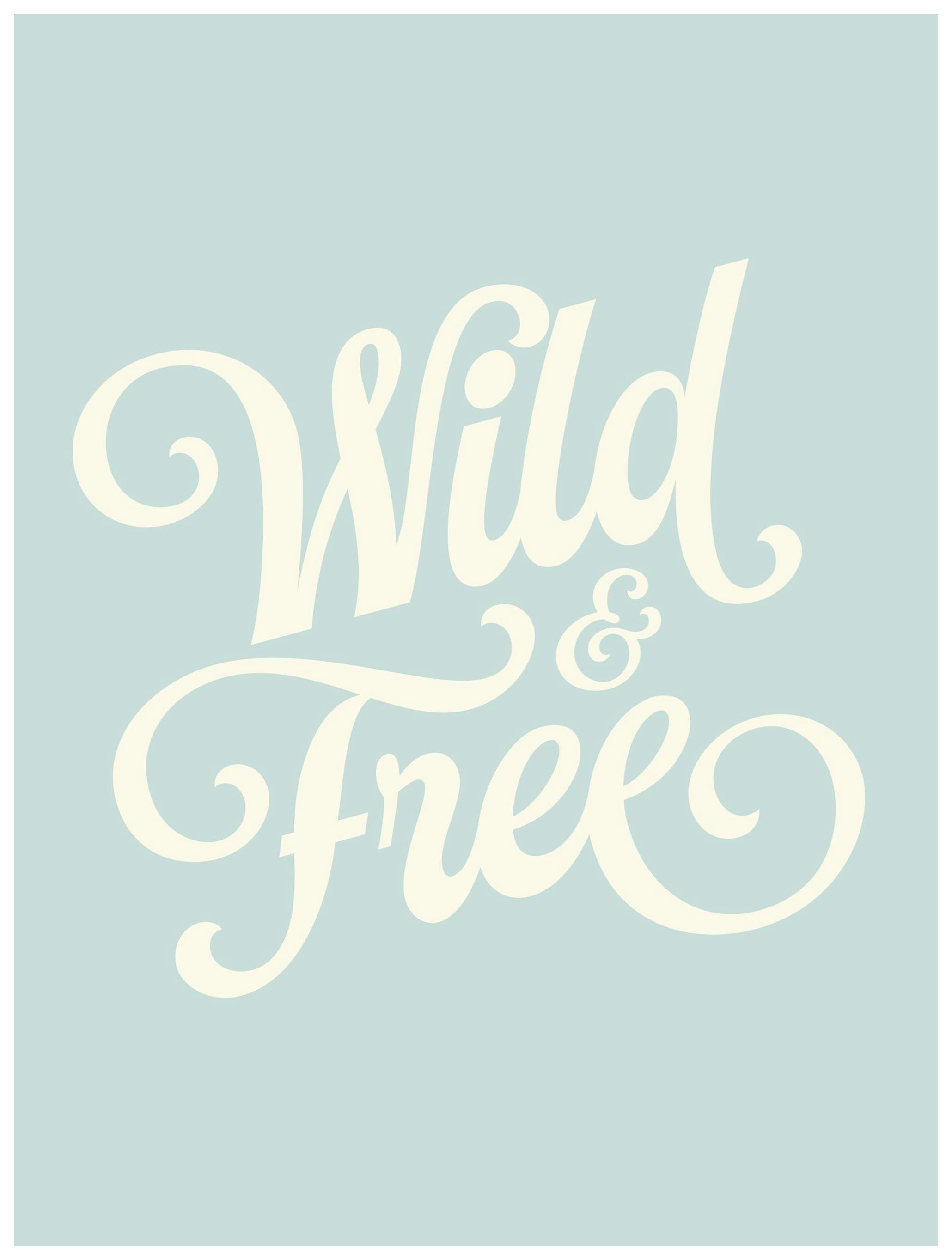 Wild en Vrij Blauw Poster (30x40 cm) - Poster Store