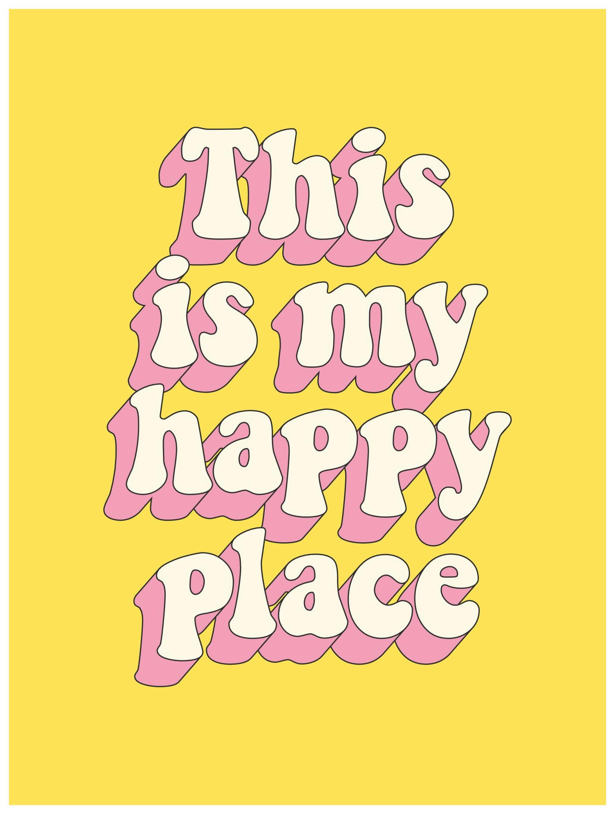 Happy Place Plakat (30x40 cm) - Poster Store