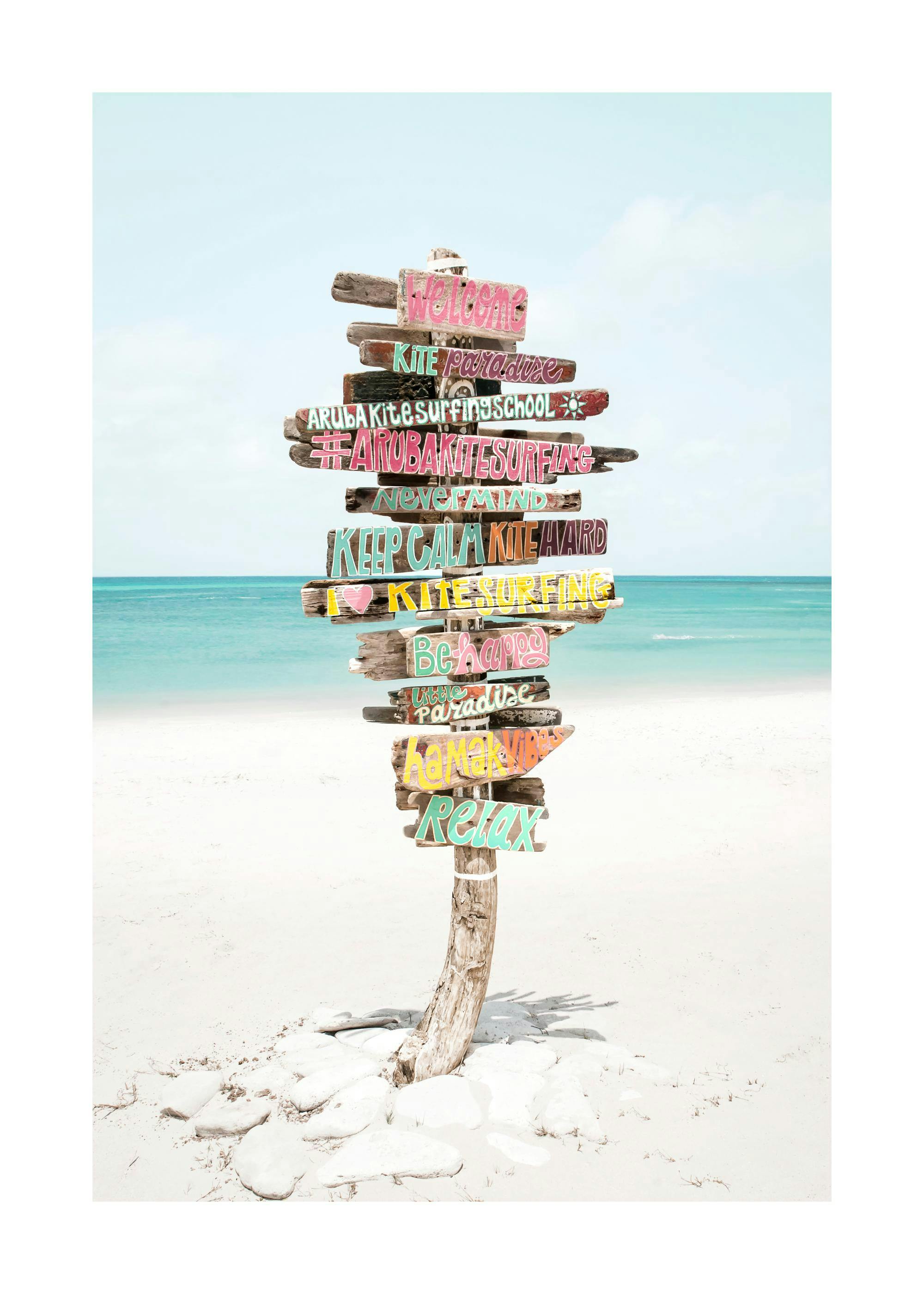 Sign on the Beach Poster 0