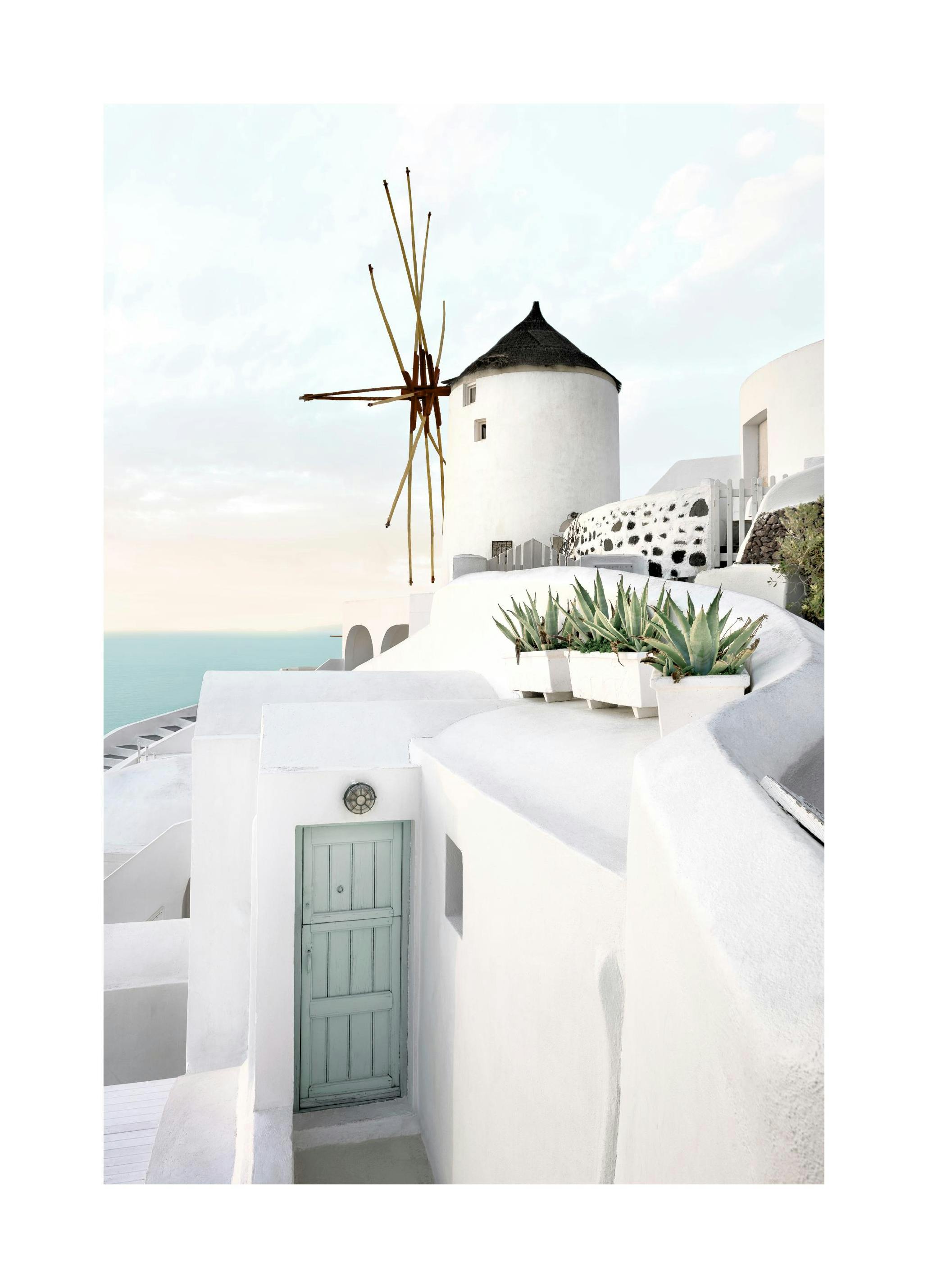 Santorini Utsikt Poster (21x30 cm) - Poster Store