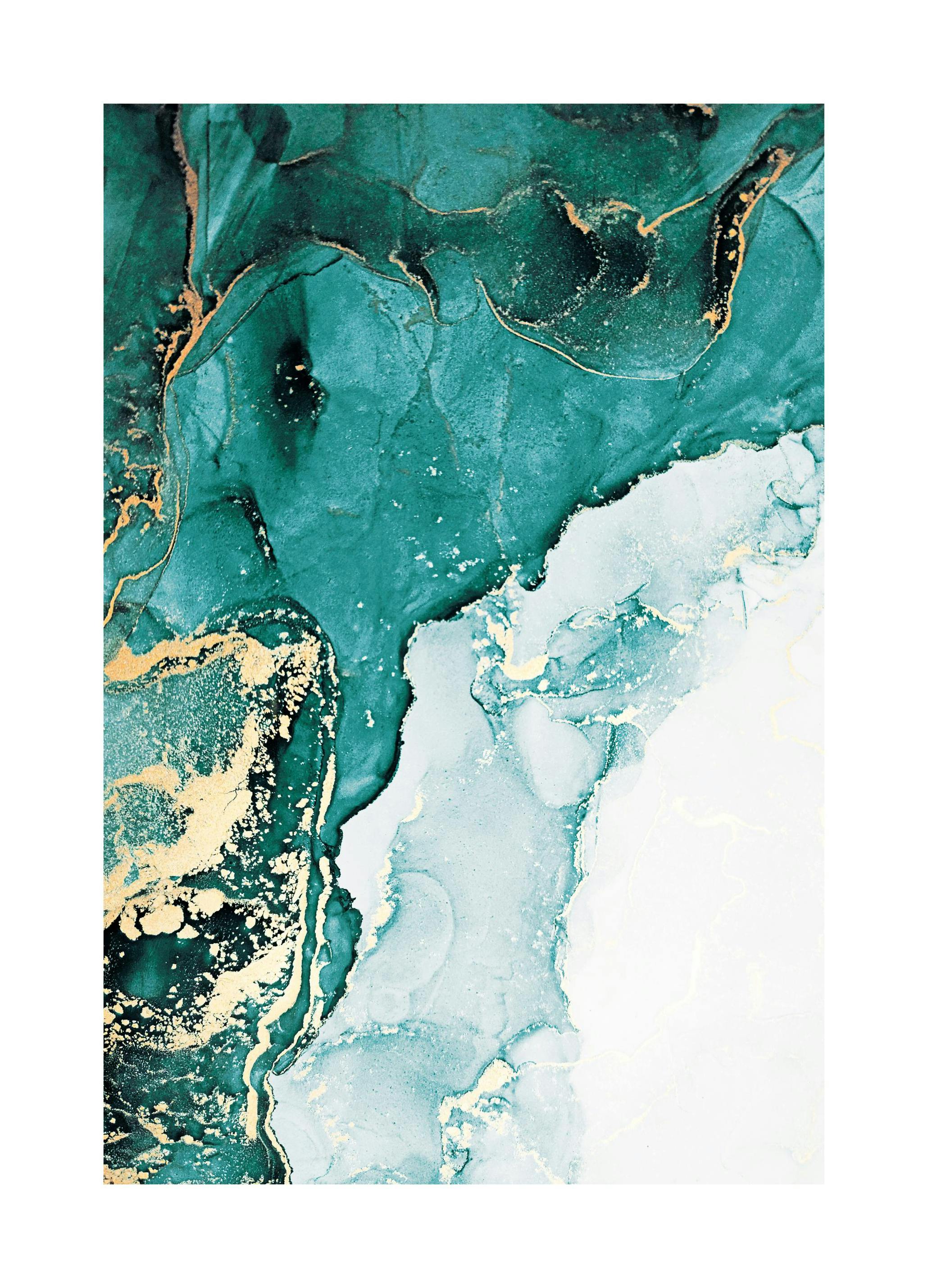 Prints Turquoise Gold No2 Poster (50x70 cm) - Poster Store