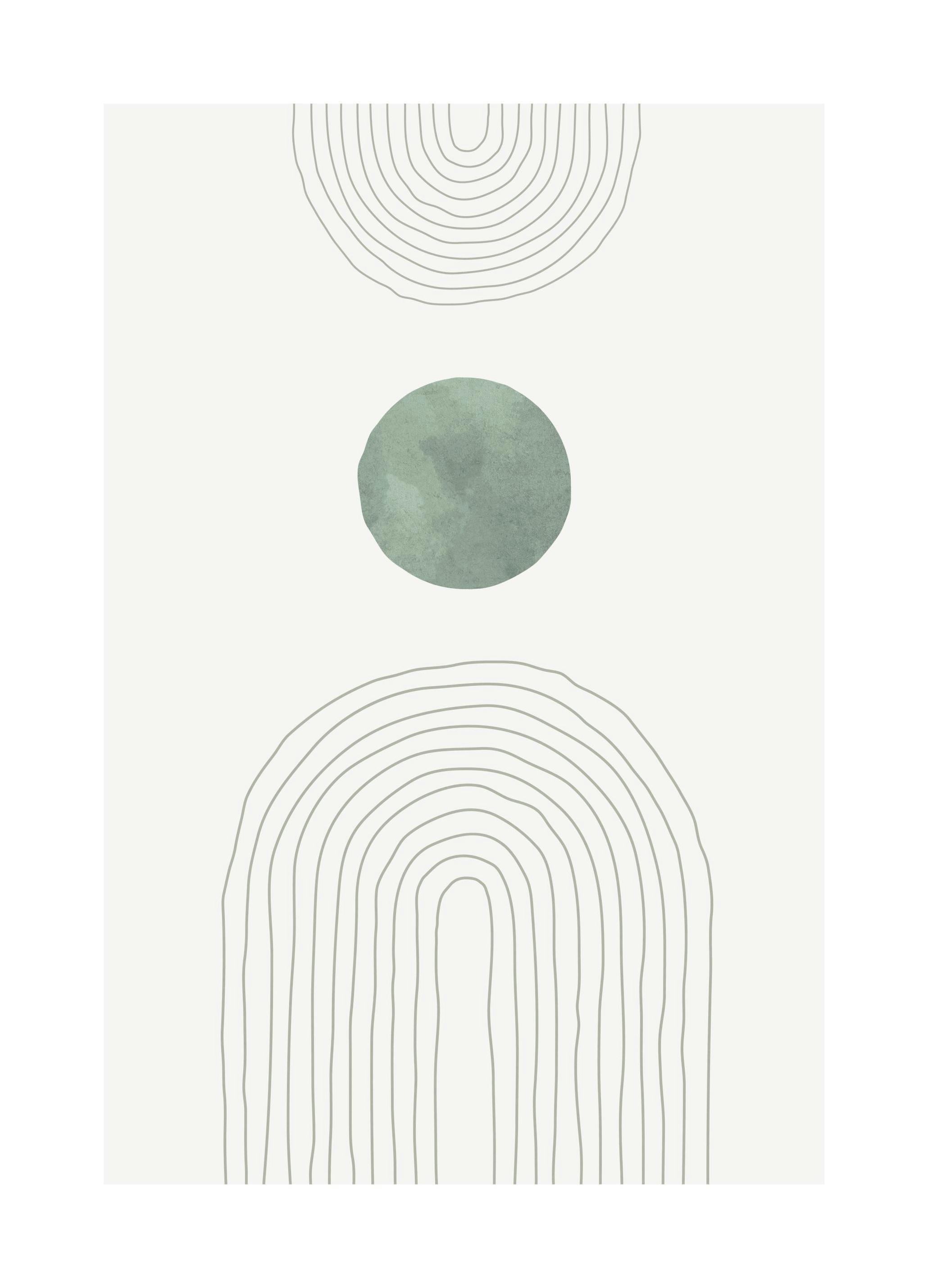 Groene Boog Illustratie No2 Poster (50x70 cm) - Poster Store