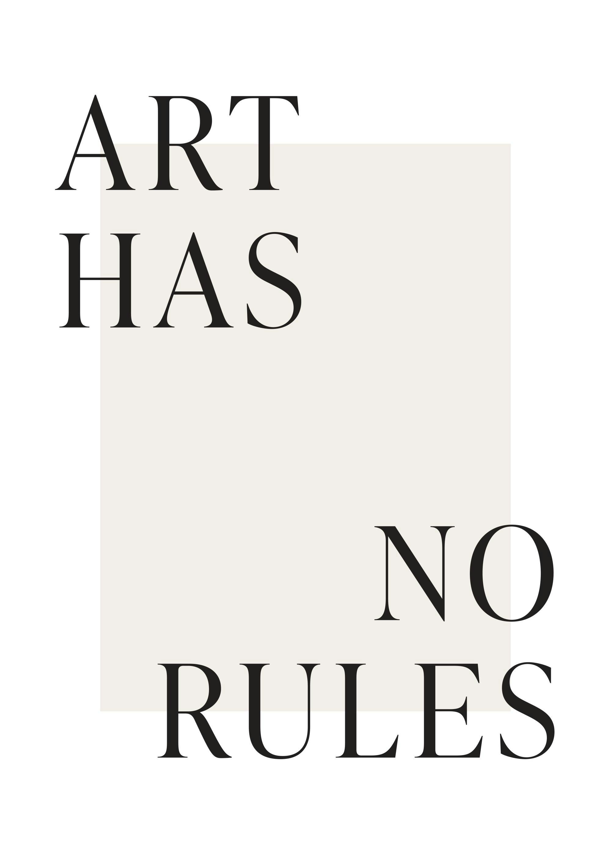 Art Has No Rules Poster 0
