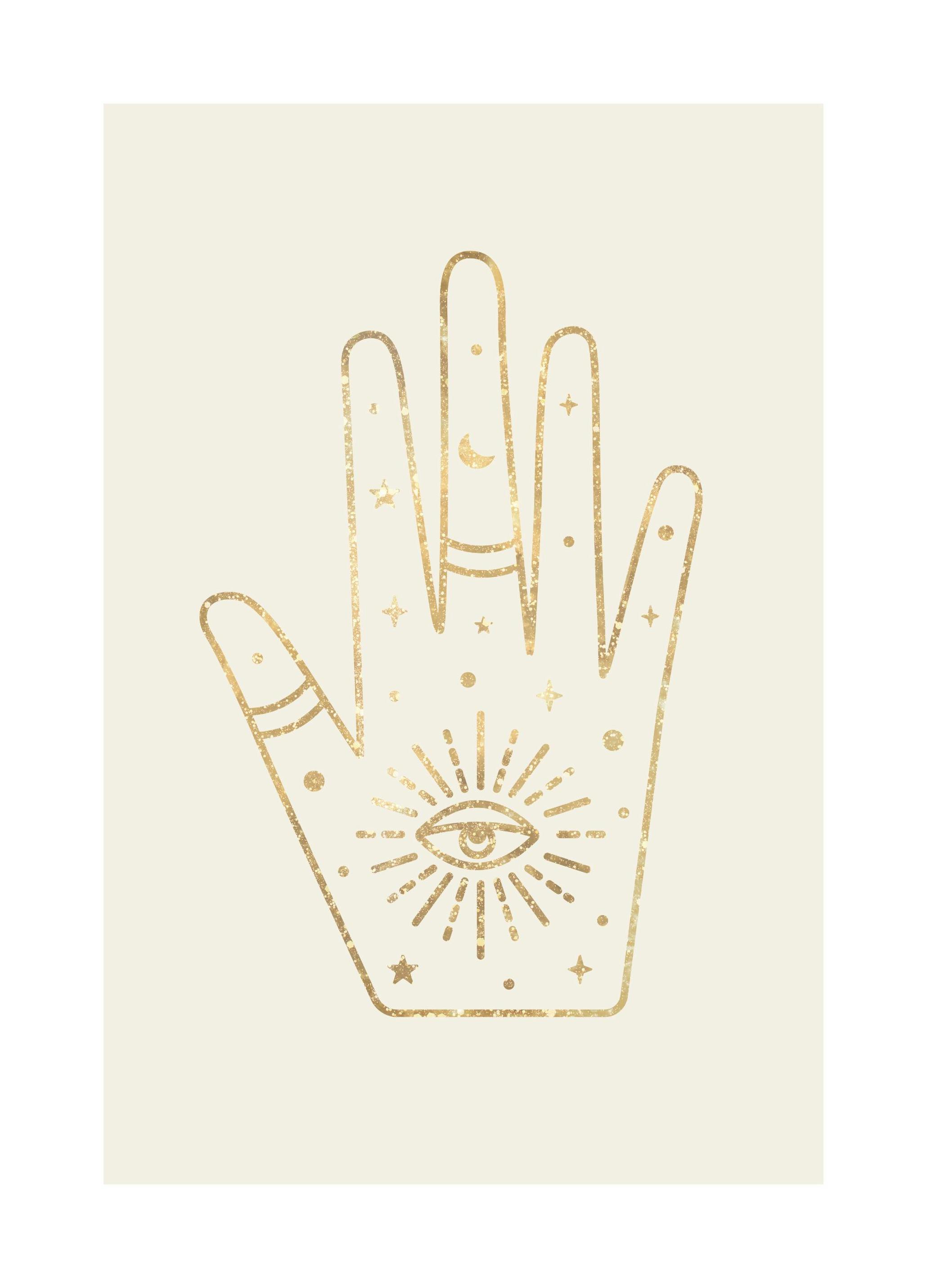Gouden Hand Poster (21x30 cm) - Poster Store