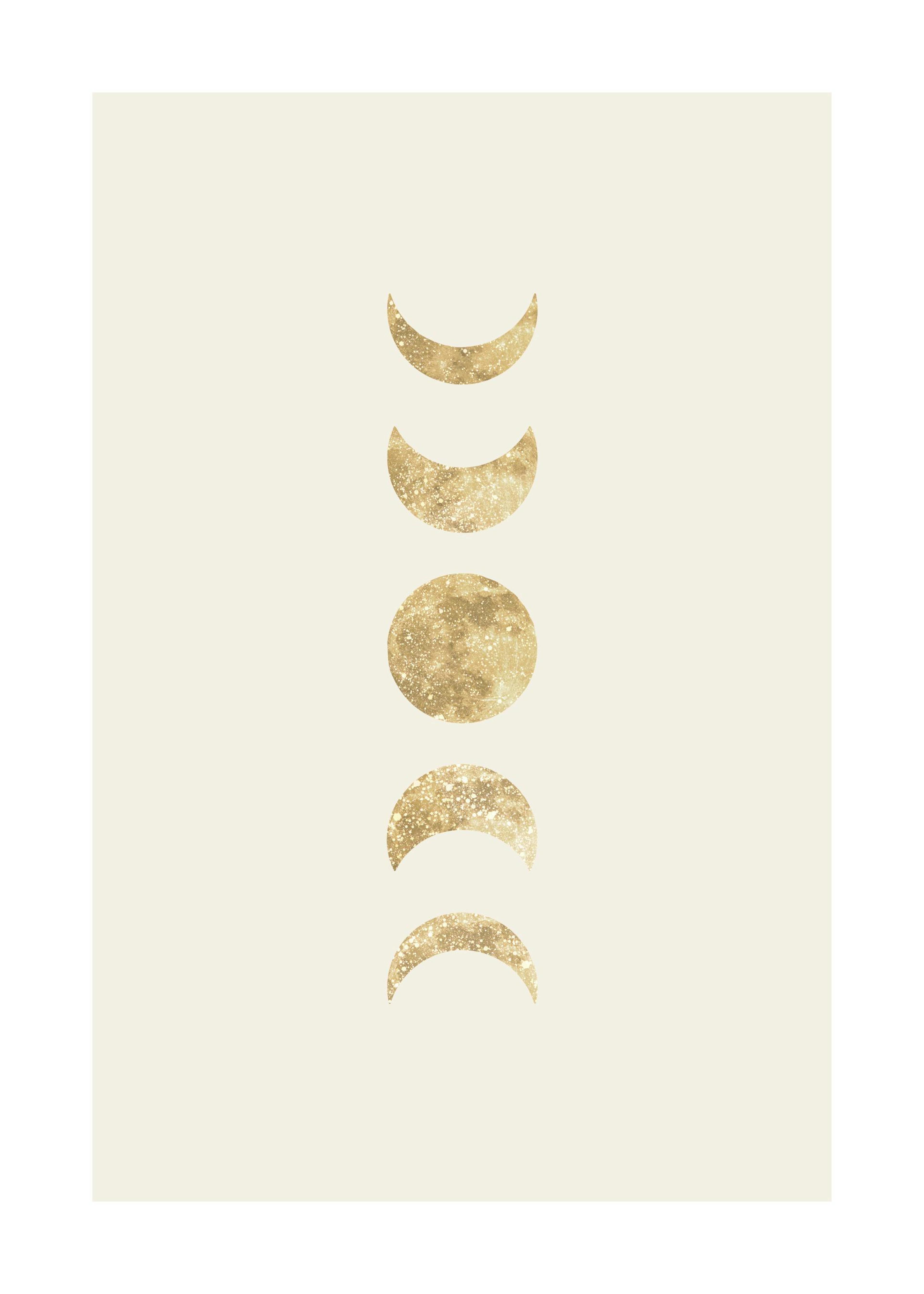 Golden Moon Phases Poster 0