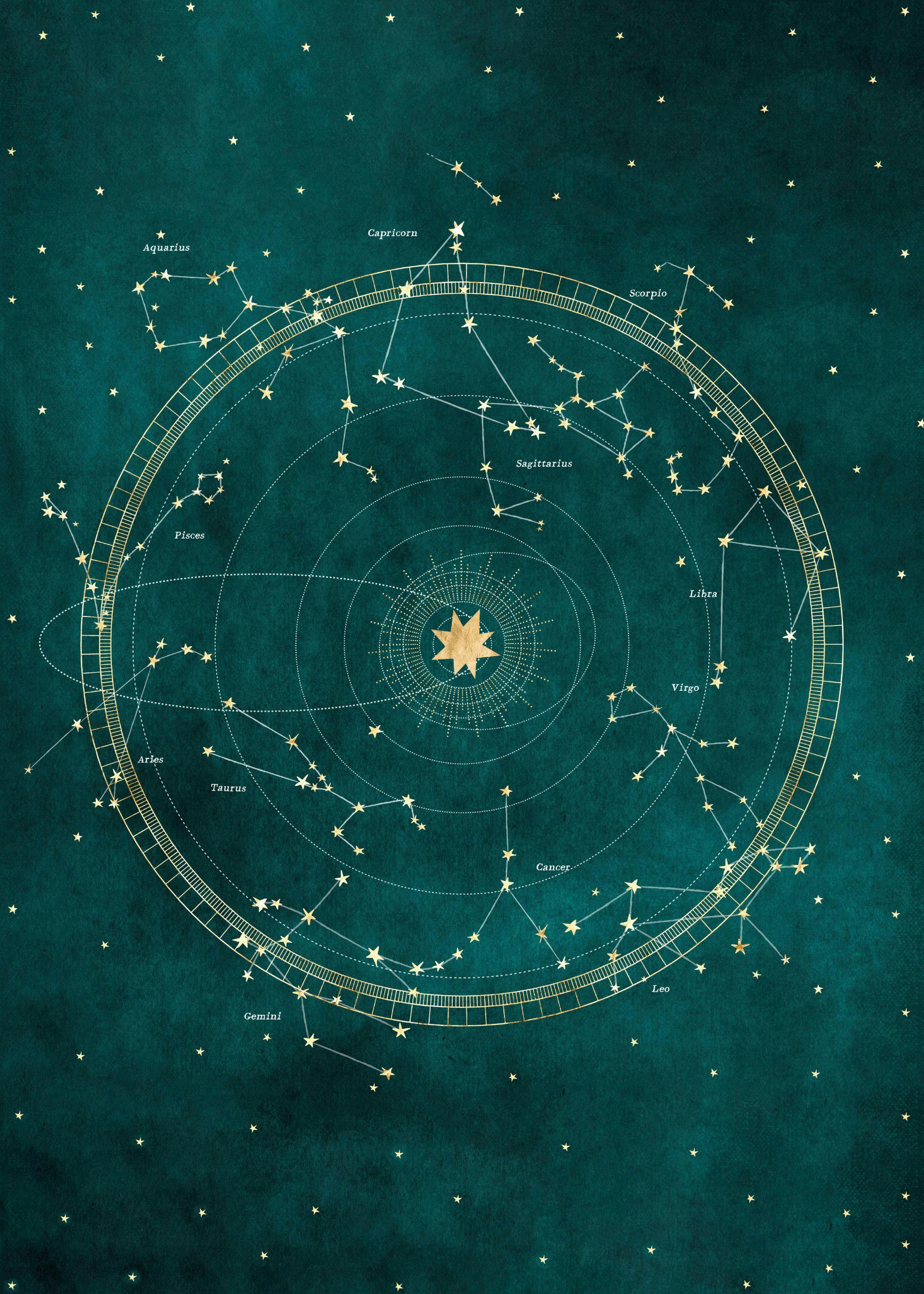 Zodiac Sign Map Poster 0