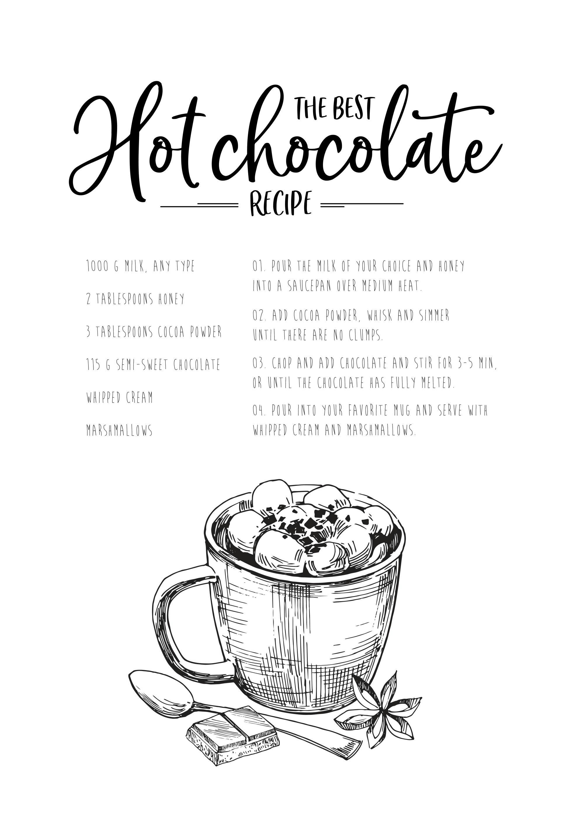 Receta Chocolate Caliente Póster 0