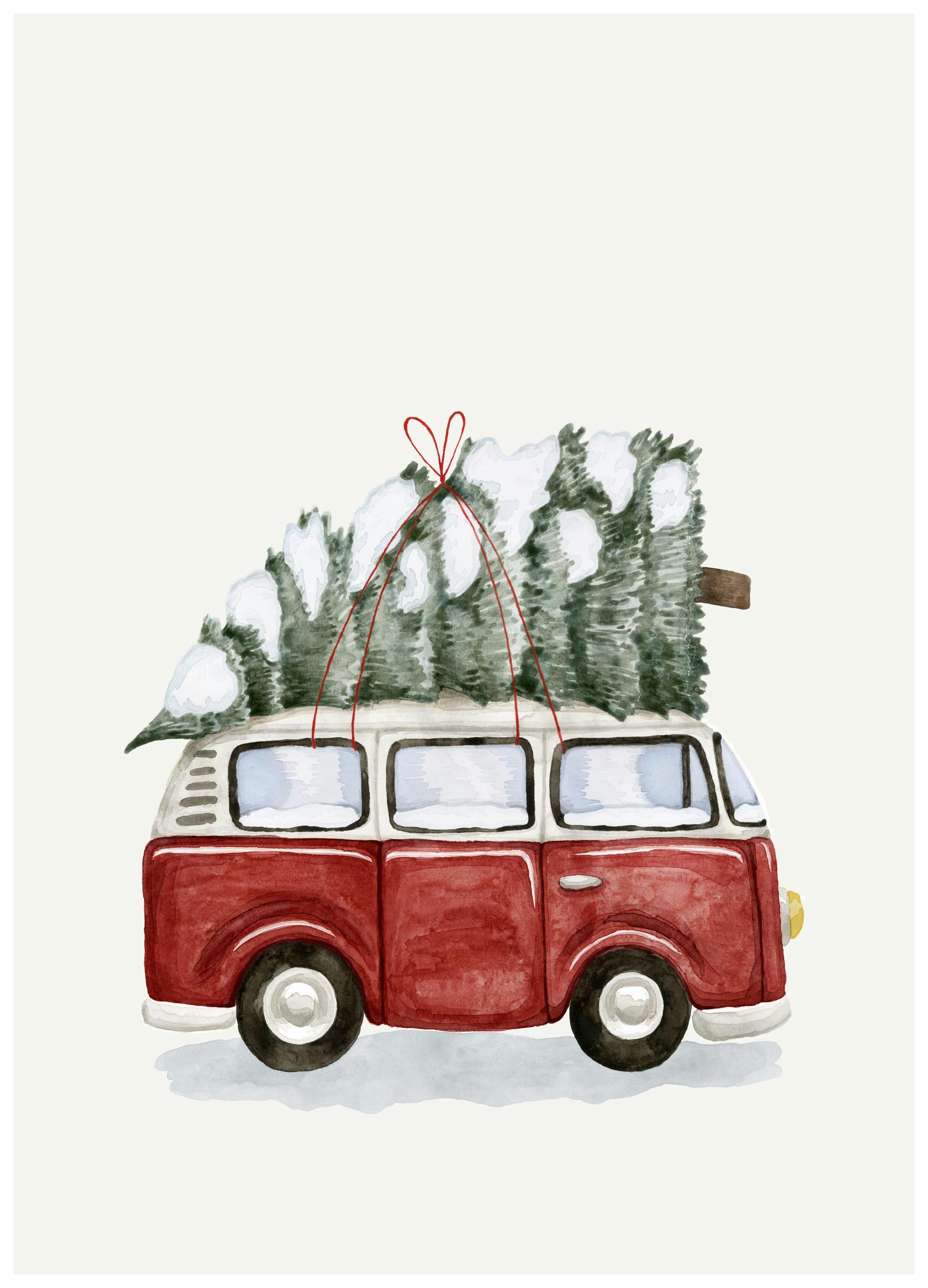 Winter Busje Poster (13x18 cm) - Poster Store
