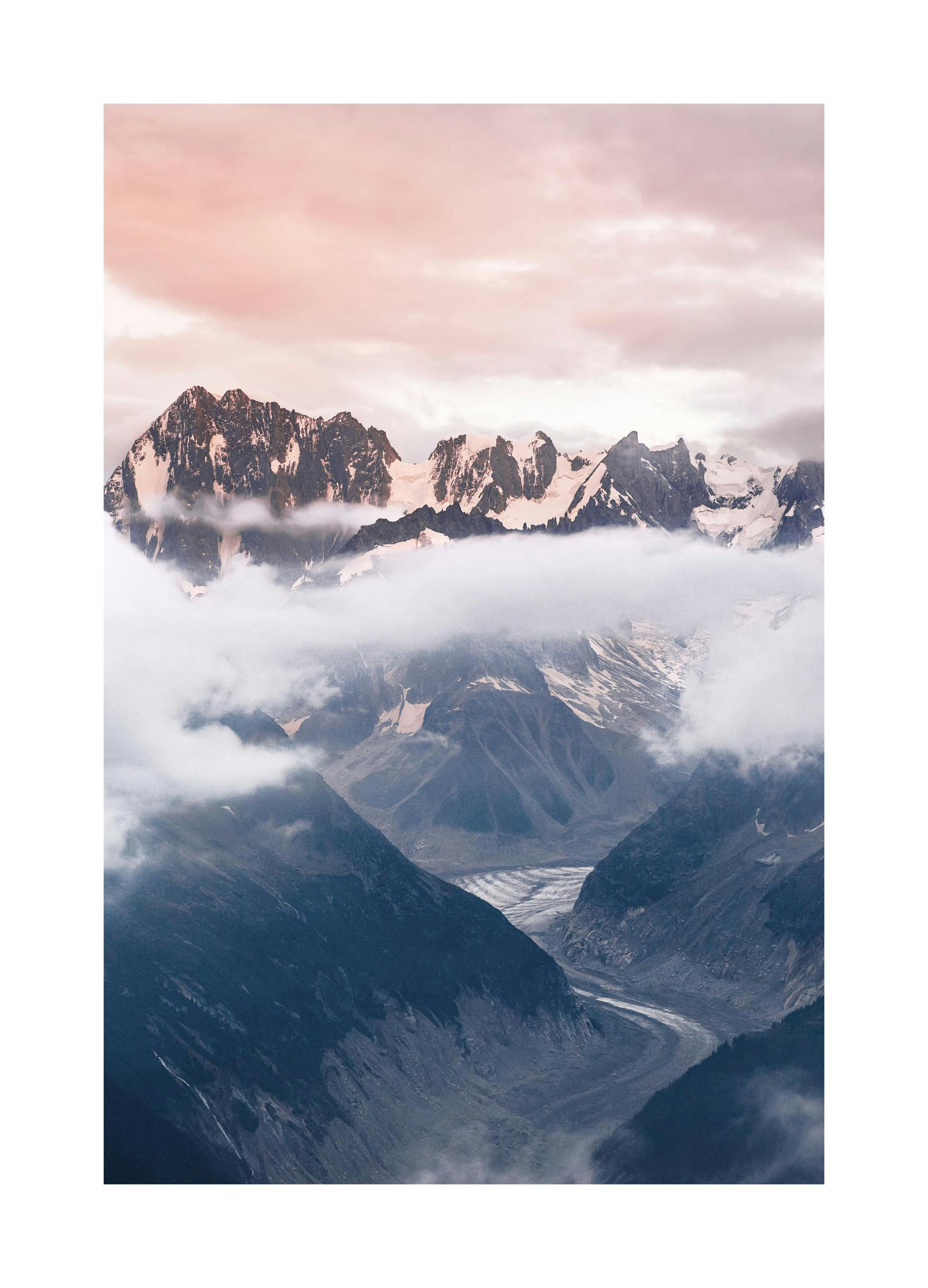Soleil Couchant Mont Blanc Poster (50x70 cm) - Poster Store