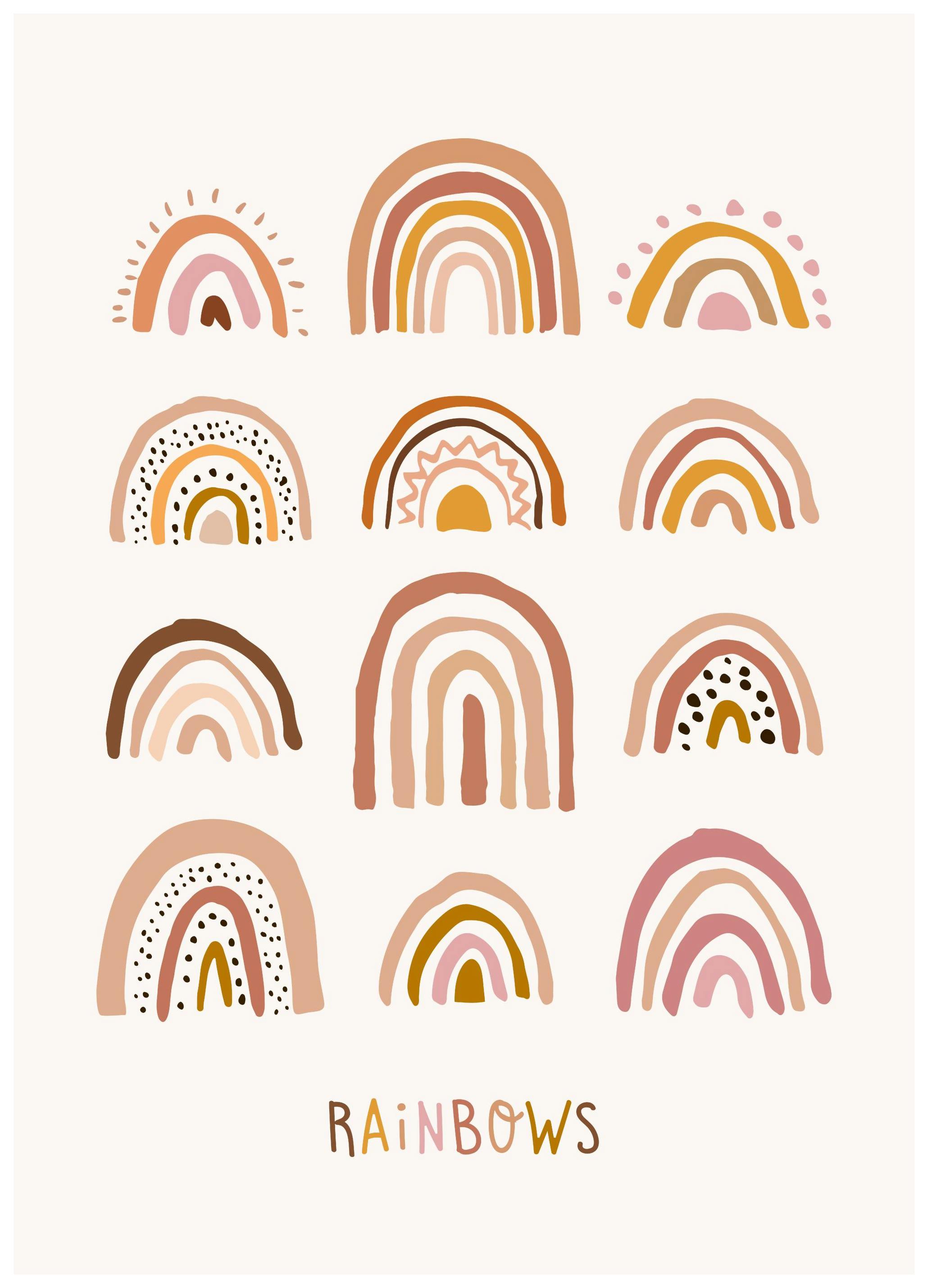 Playful Rainbows Poster (21x30 cm) - Poster Store