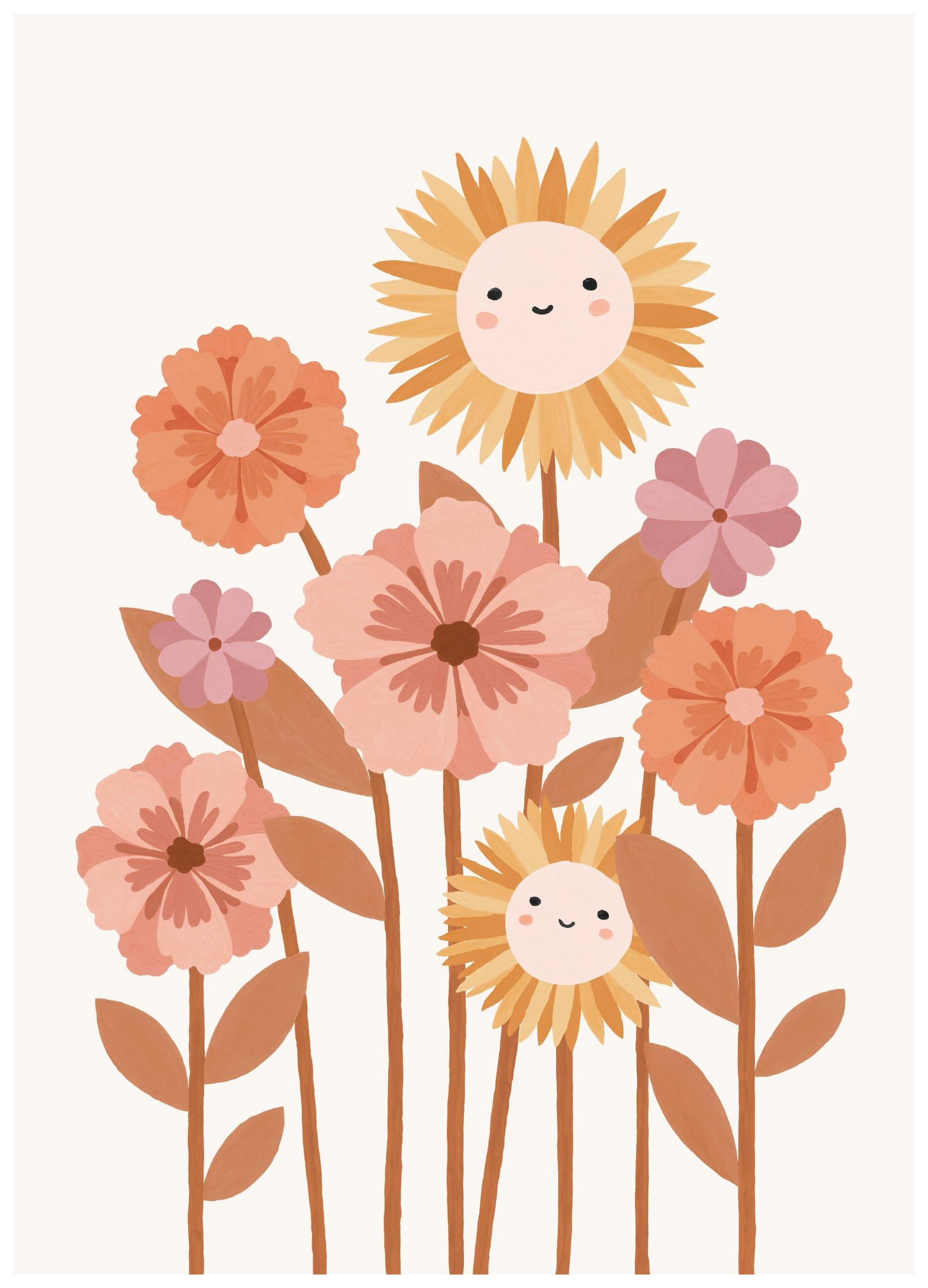 Fleurs Heureuses Poster (40x50 cm) - Poster Store