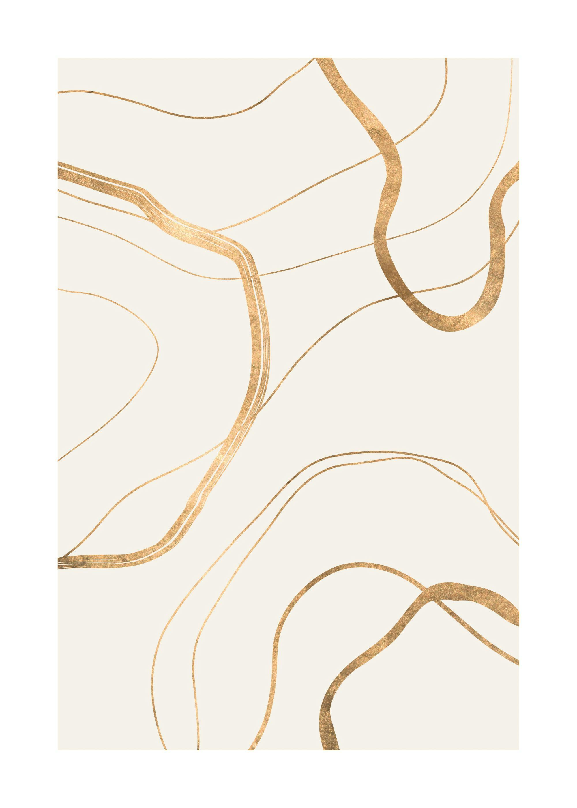Líneas Abstractas Doradas Póster 0
