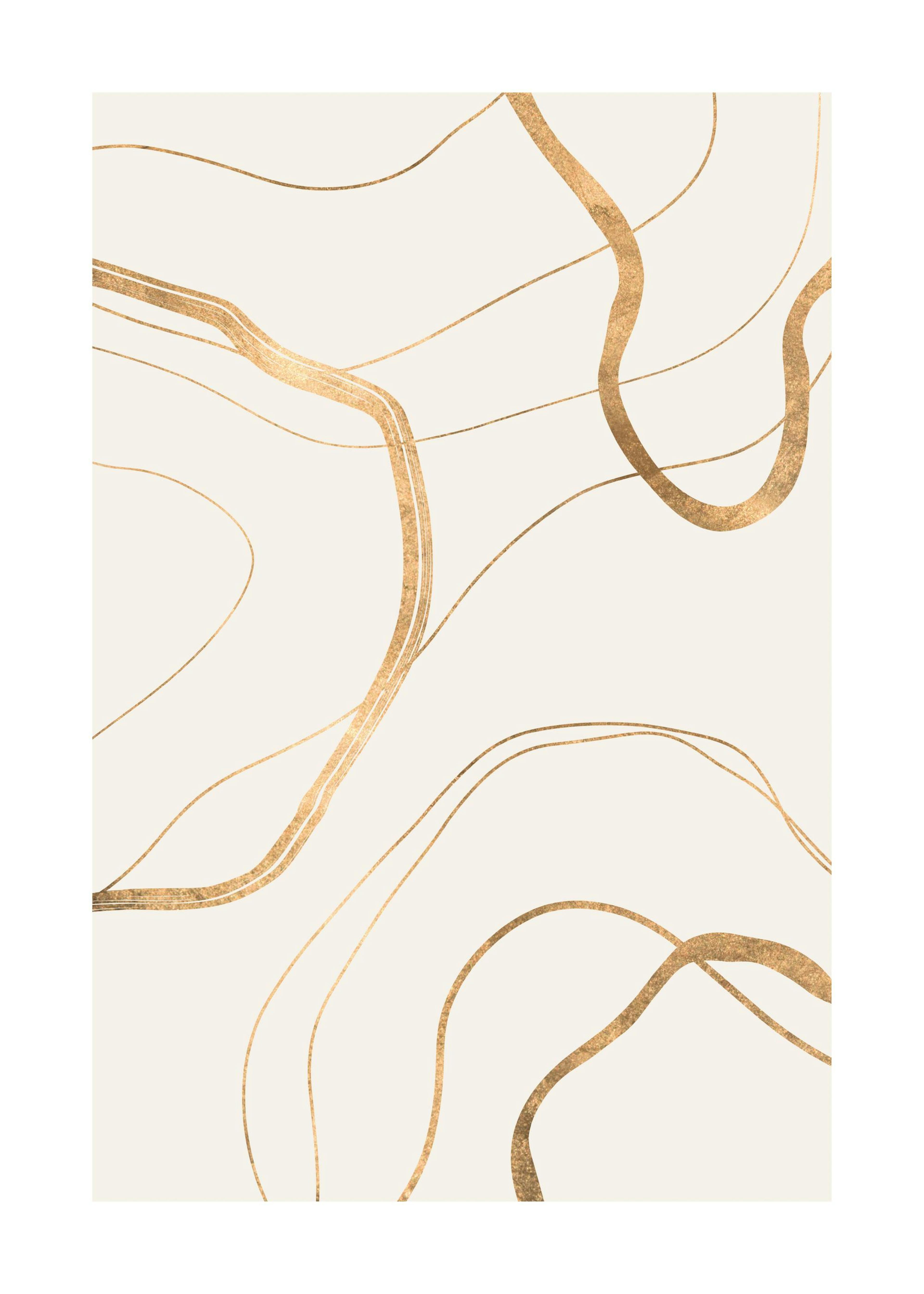 Poster Linee Astratte dorate 0