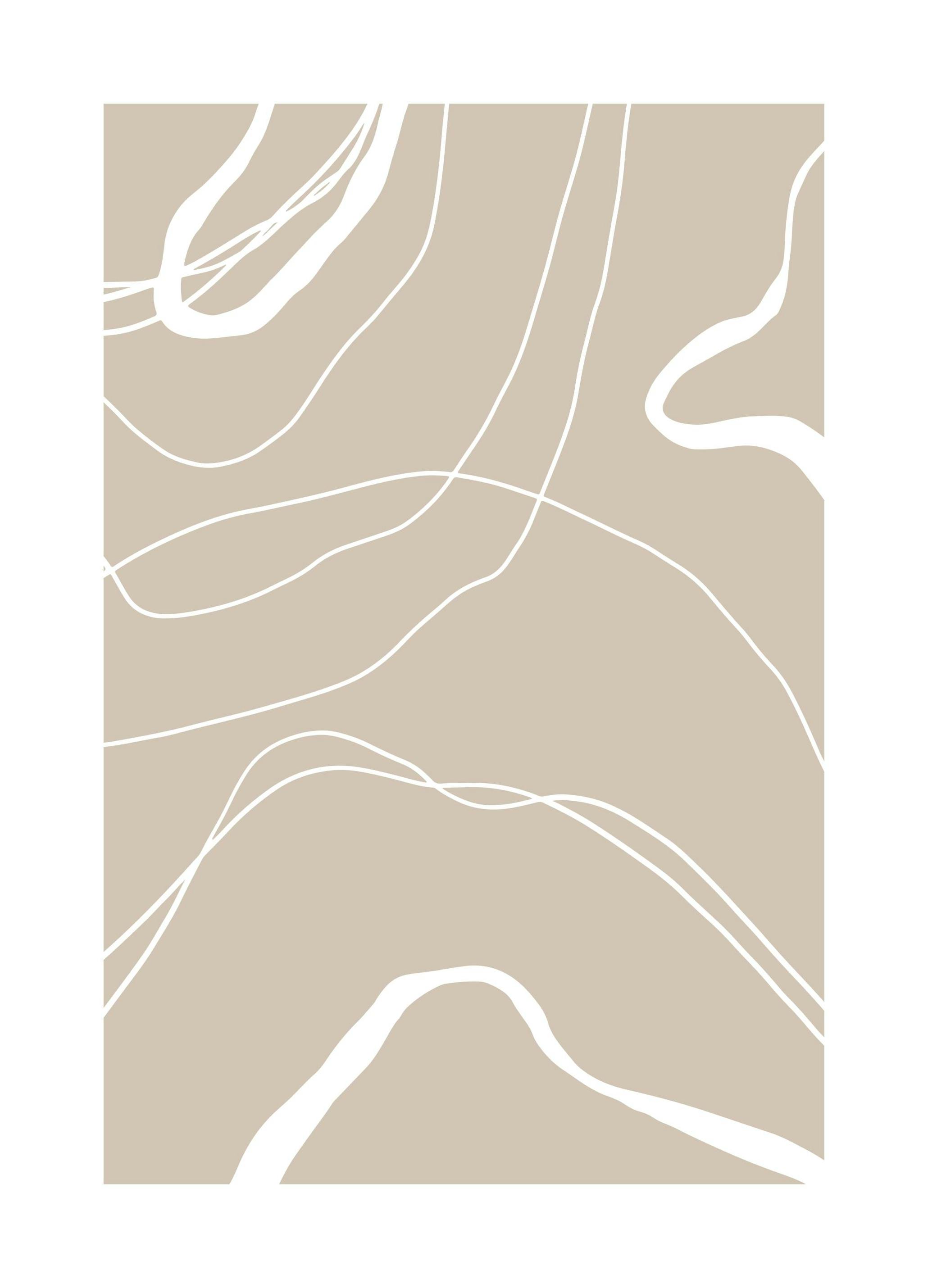 Witte Lijnen Poster (21x30 cm) - Poster Store