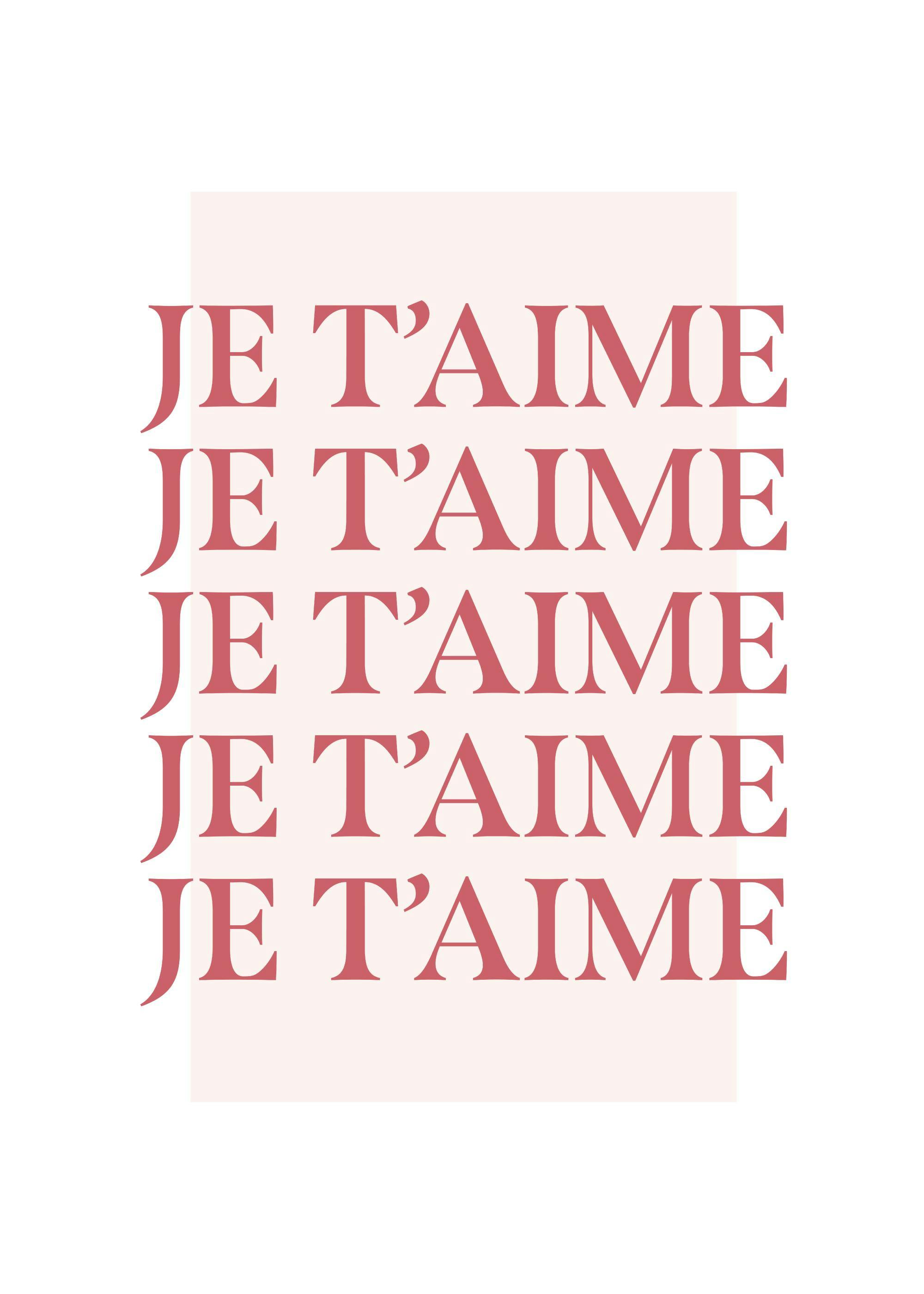 Je t’aime Poster 0