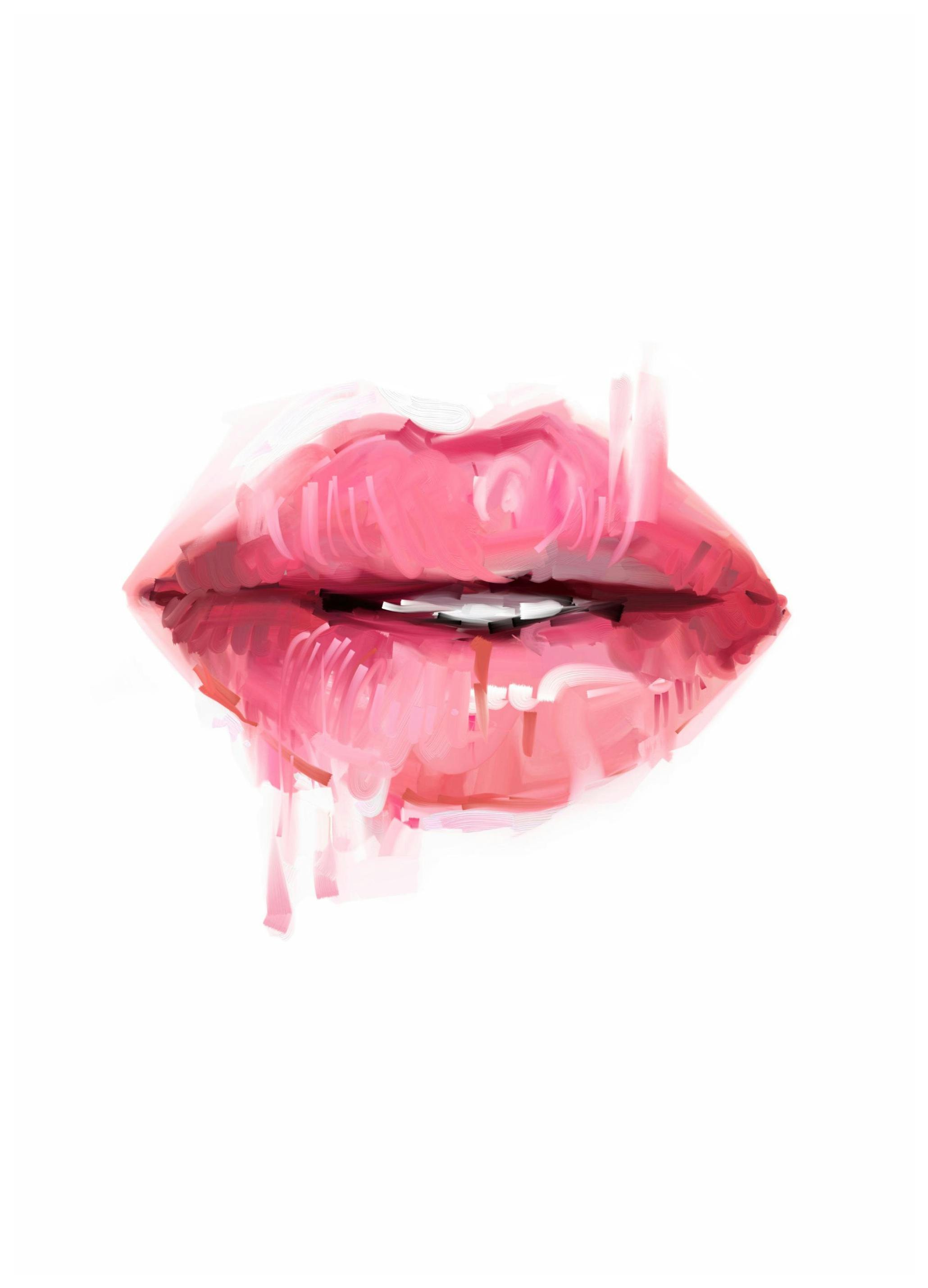 Roze Lippen Poster (30x40 cm) - Poster Store