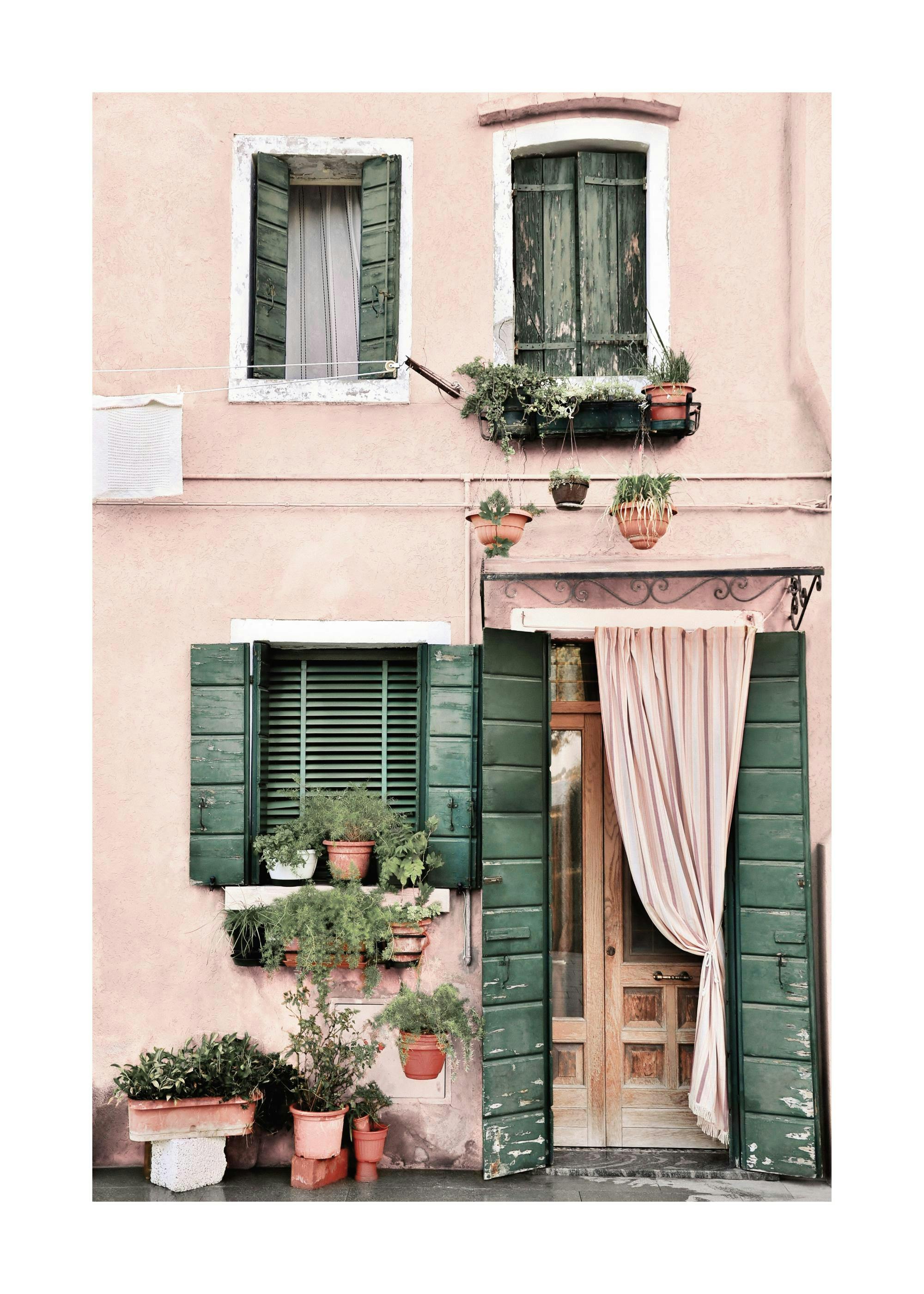 Rosa Hausfassade Poster 0