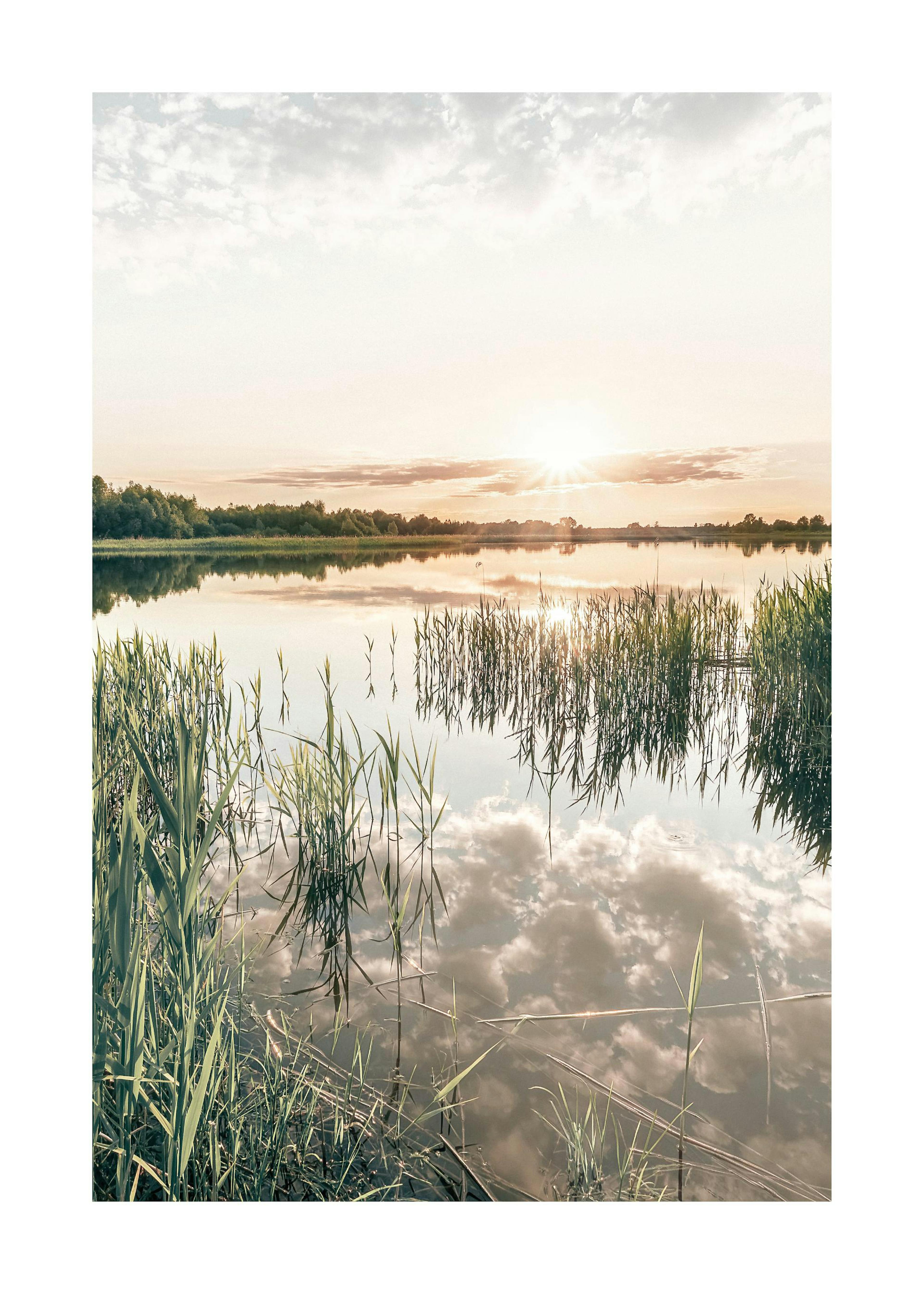Zonsondergang meer poster 0