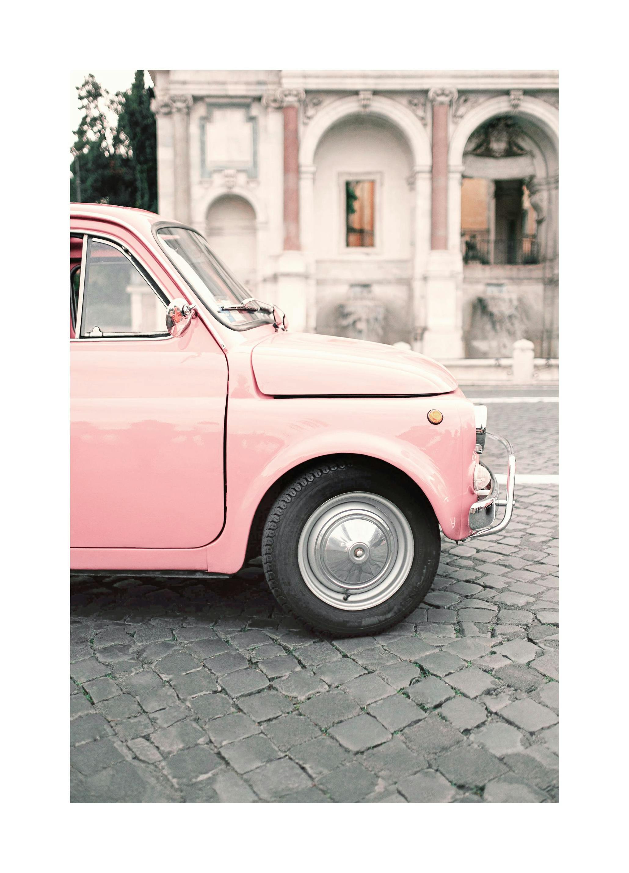 Prints Pink Car Poster (30x40 cm) - Poster Store