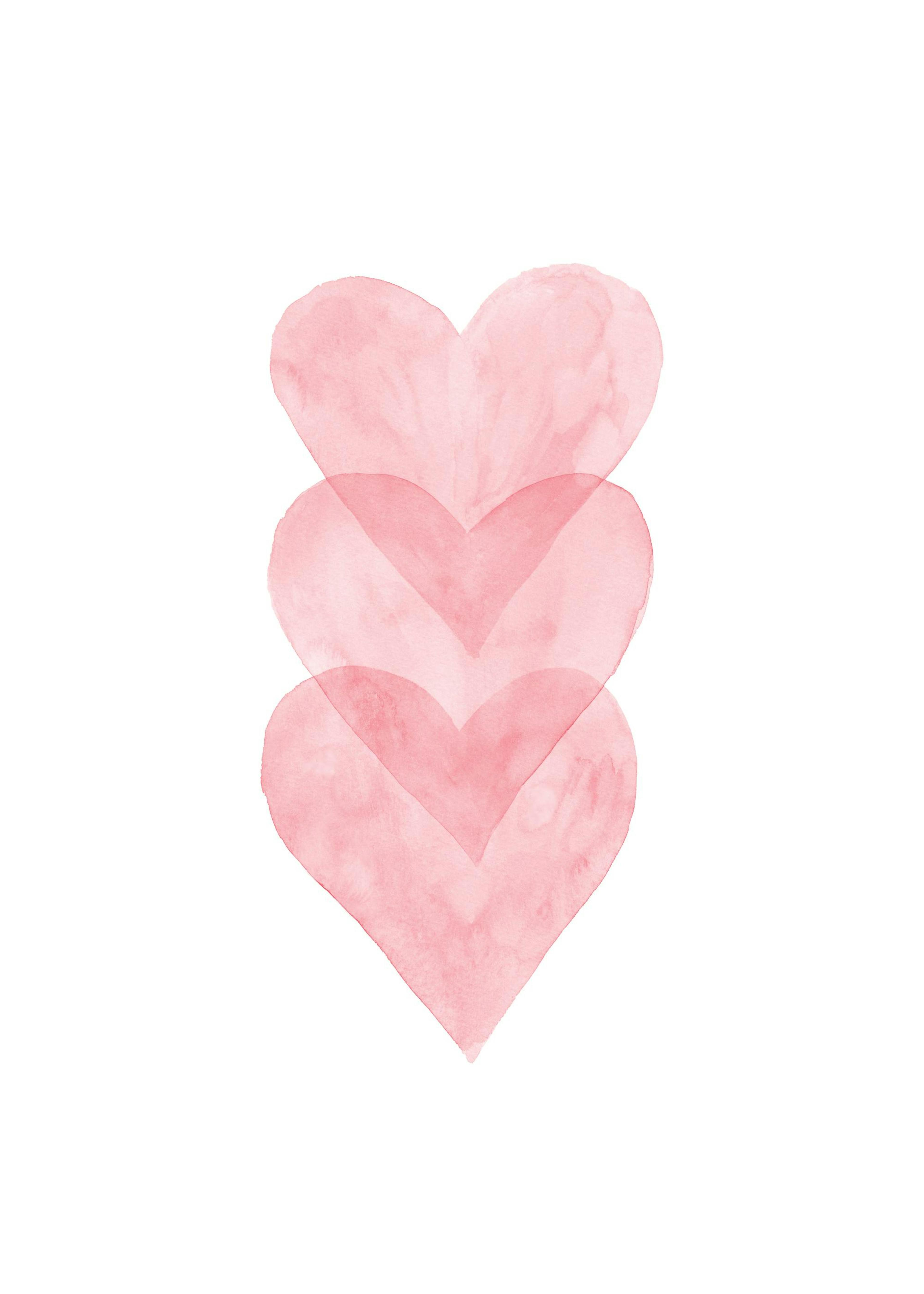 Corazones de Acuarela Póster 0