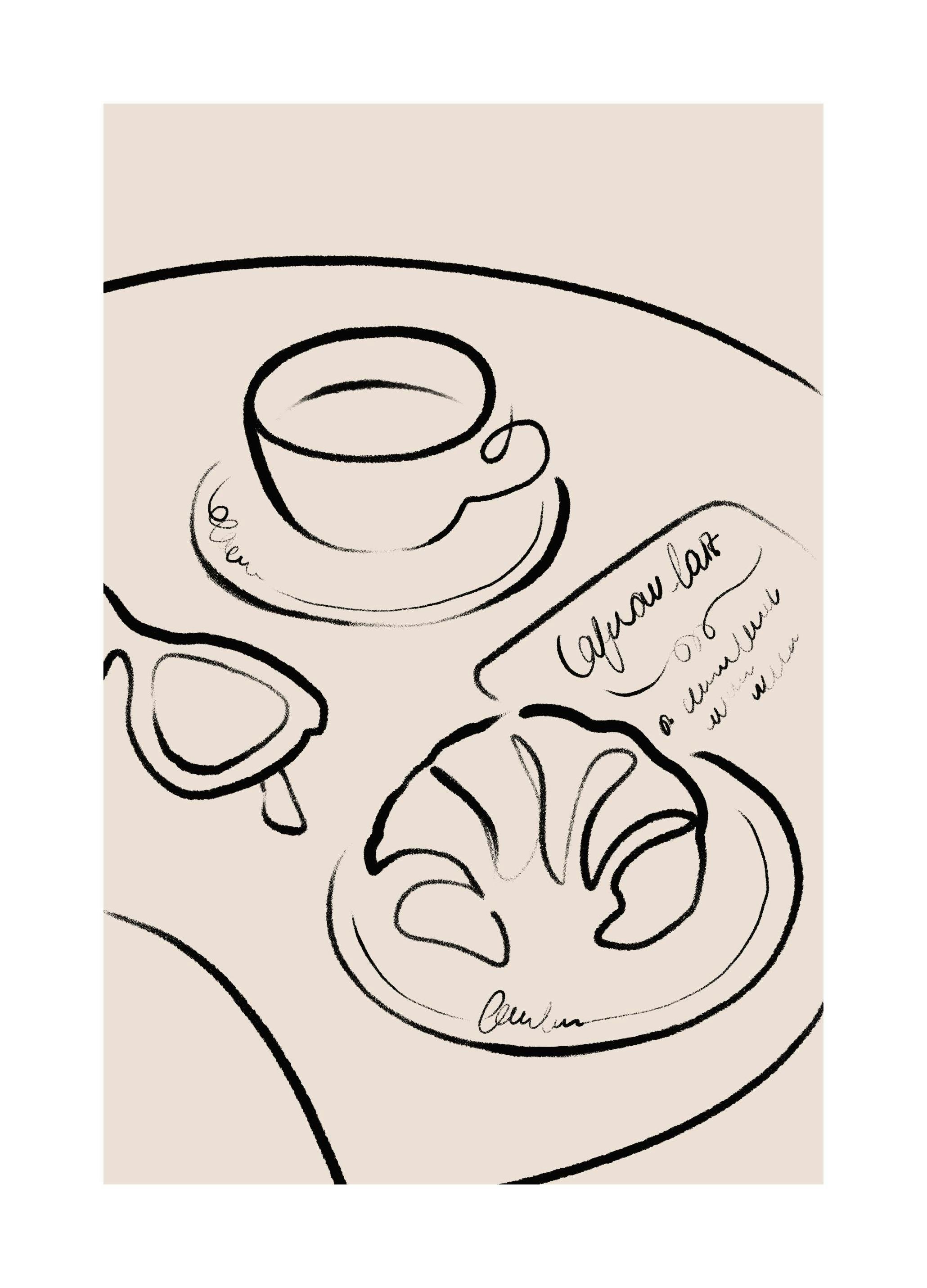 Fransk Frukost Poster (30x40 cm) - Poster Store