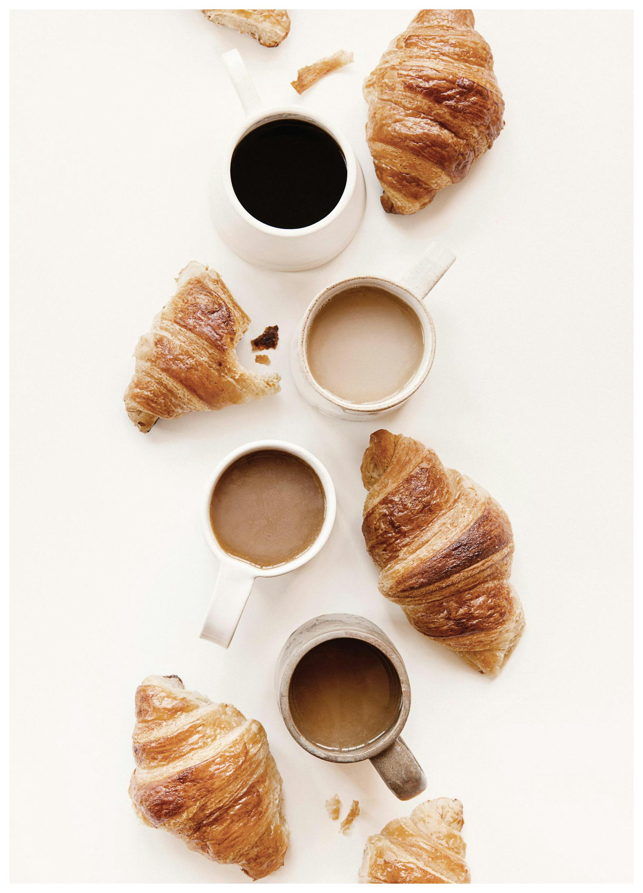 Koffie en Croissants Poster (21x30 cm) - Poster Store