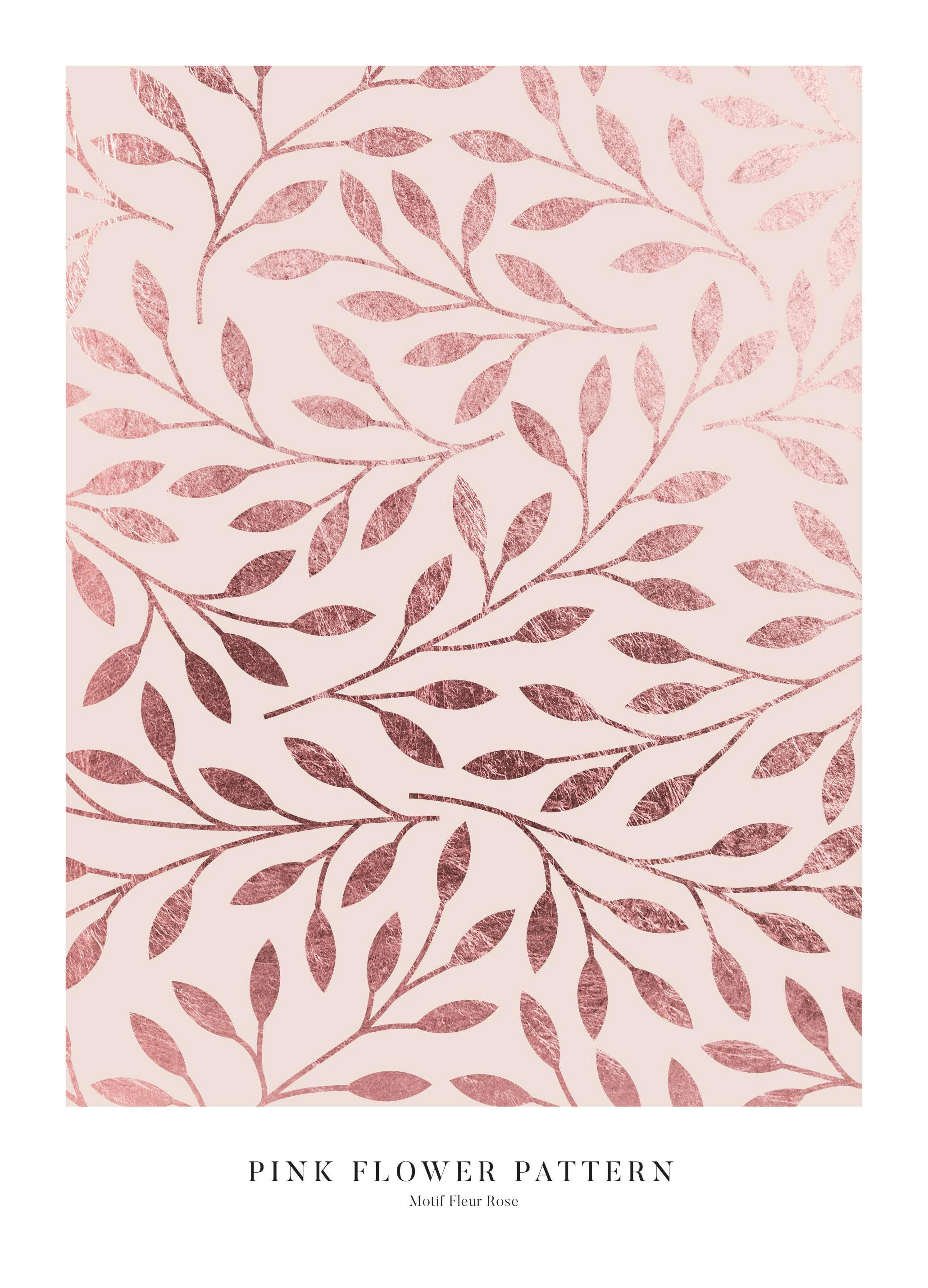 Roze Bloempatroon Poster (30x40 cm) - Poster Store