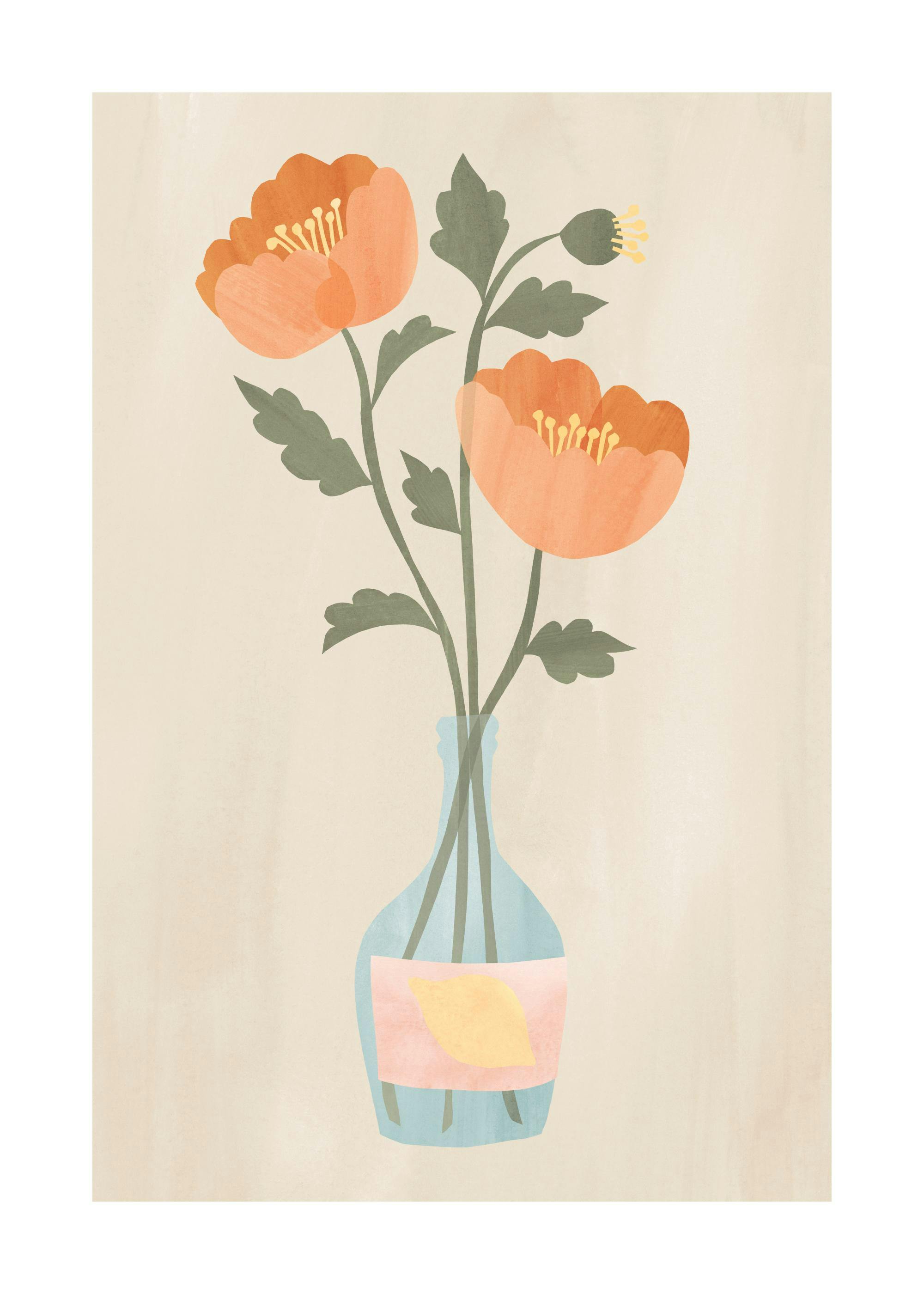 Abstract Poppy Bouquet Poster 0
