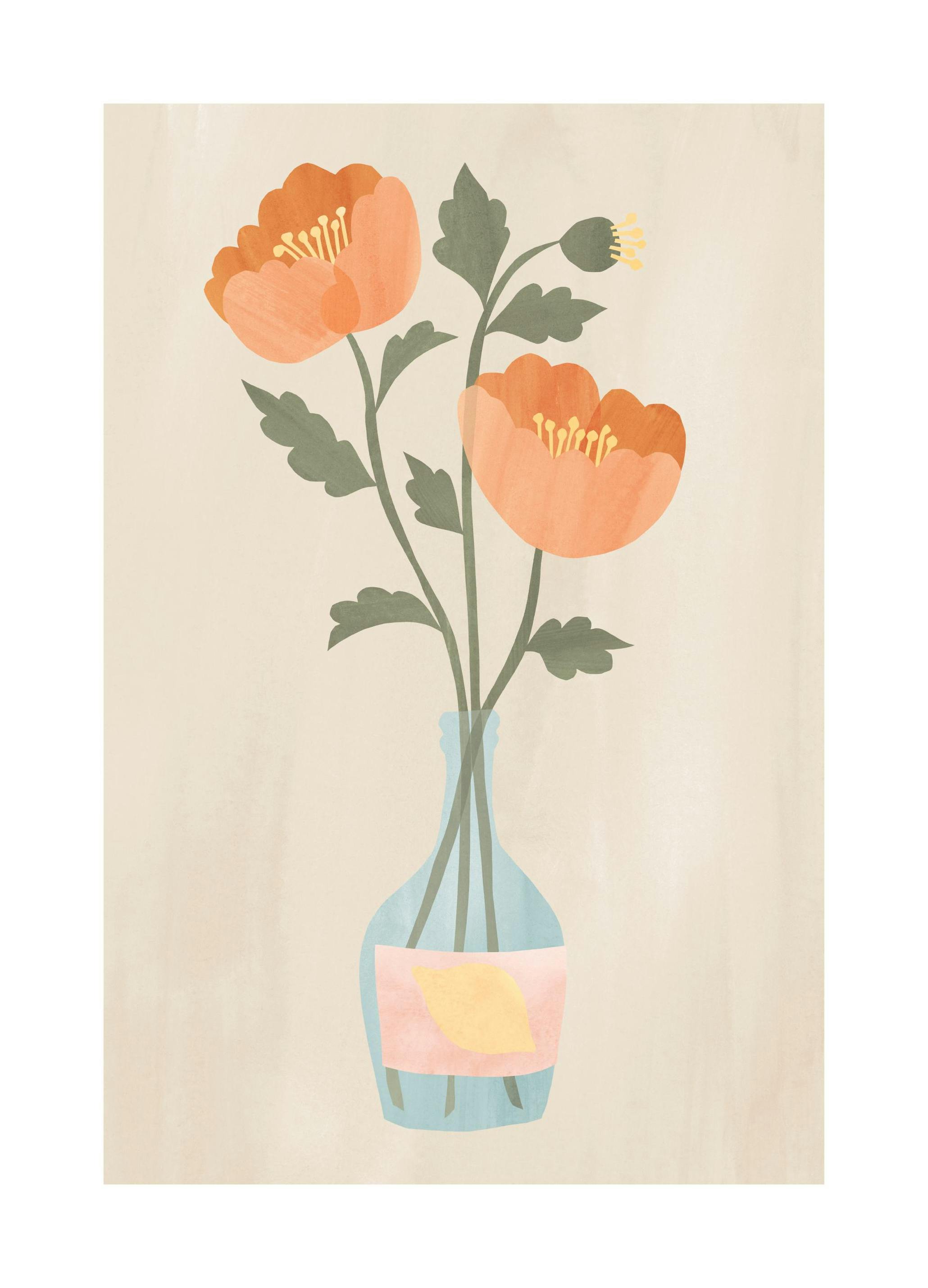 Abstrakt Vallmobukett Poster (30x40 cm) - Poster Store