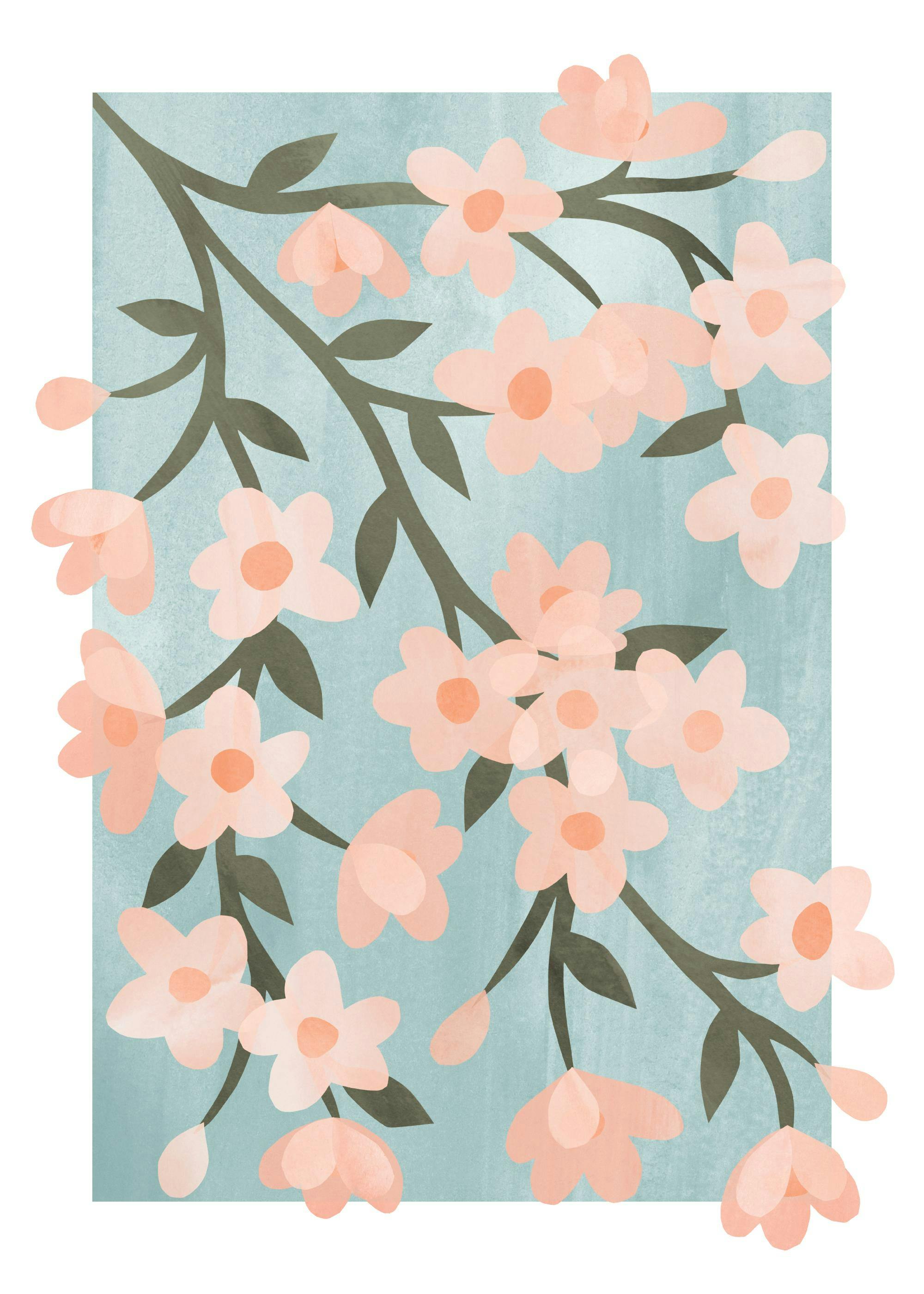 Cerisier en Fleurs Abstrait Poster 0